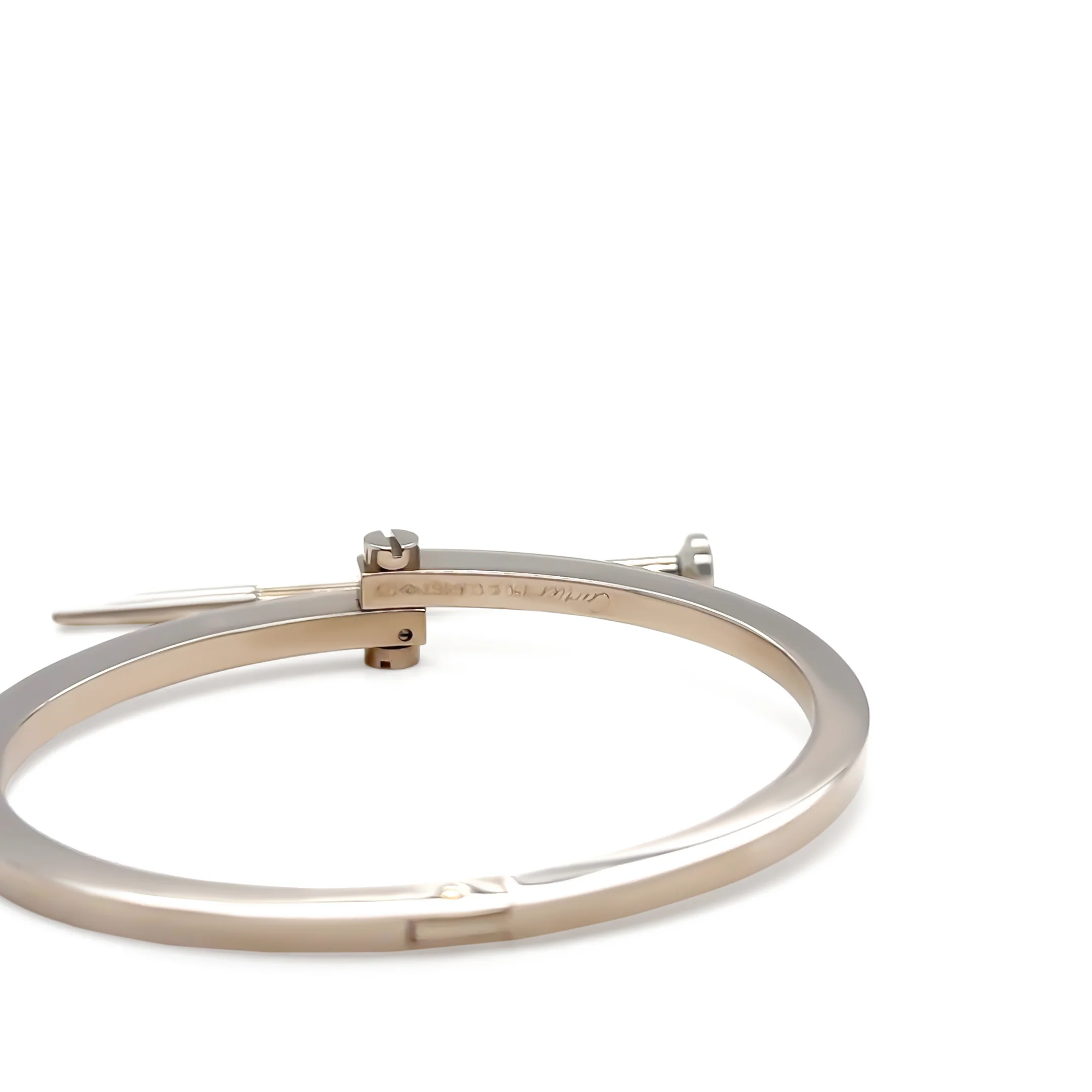 Cartier Rare 1980s 18ct White Gold Menotte Handcuff Bracelet 60.28g - Image 4