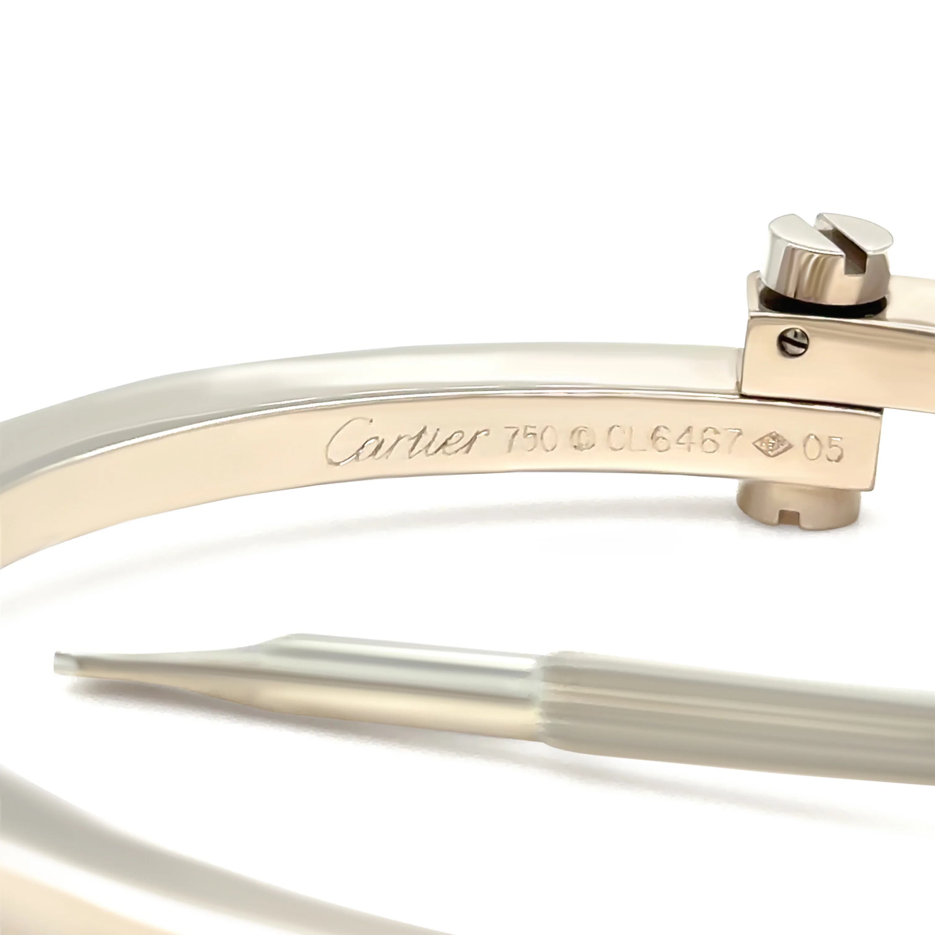 Cartier Rare 1980s 18ct White Gold Menotte Handcuff Bracelet 60.28g - Image 8