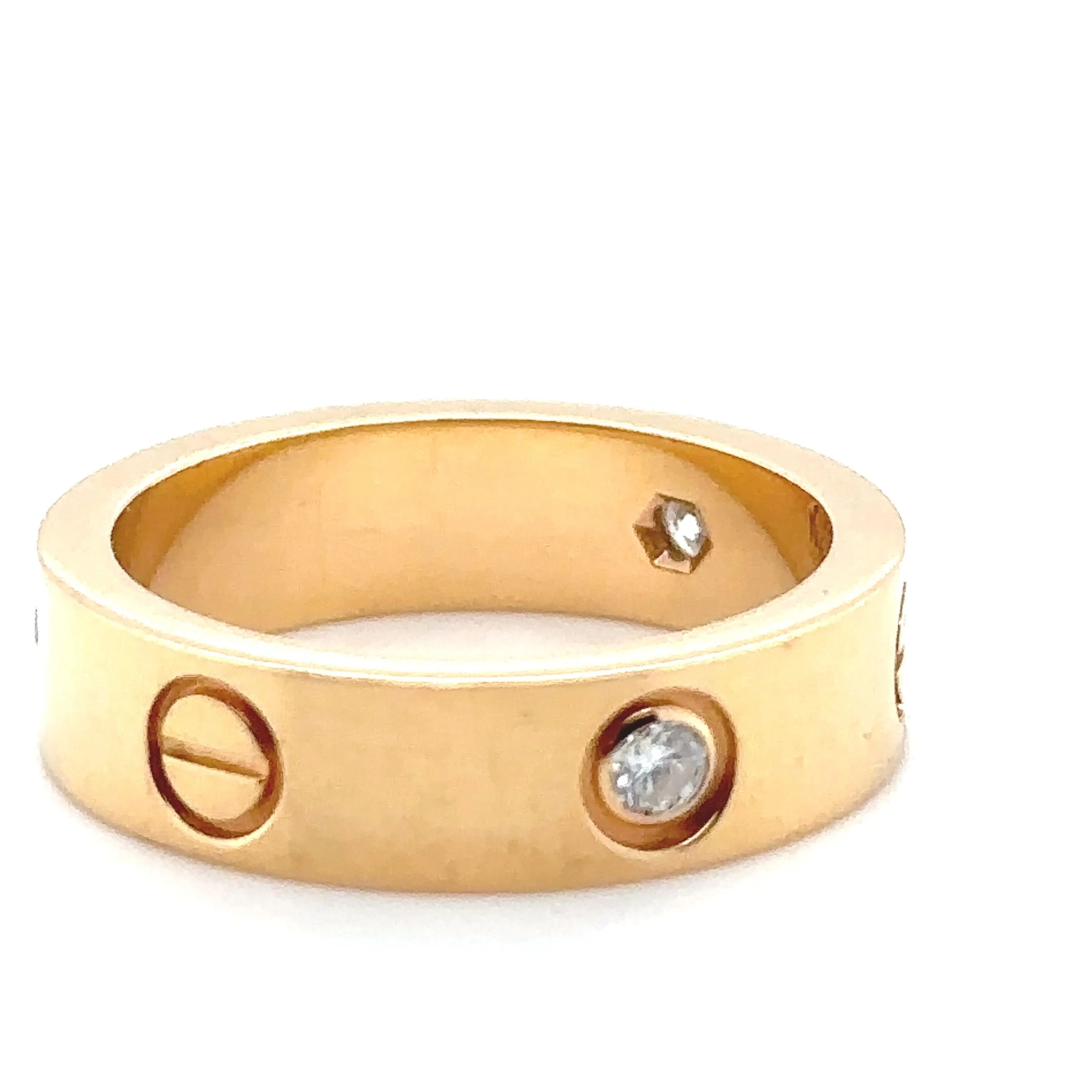 Cartier Yellow Gold Love Ring with 3 Diamonds - Image 2