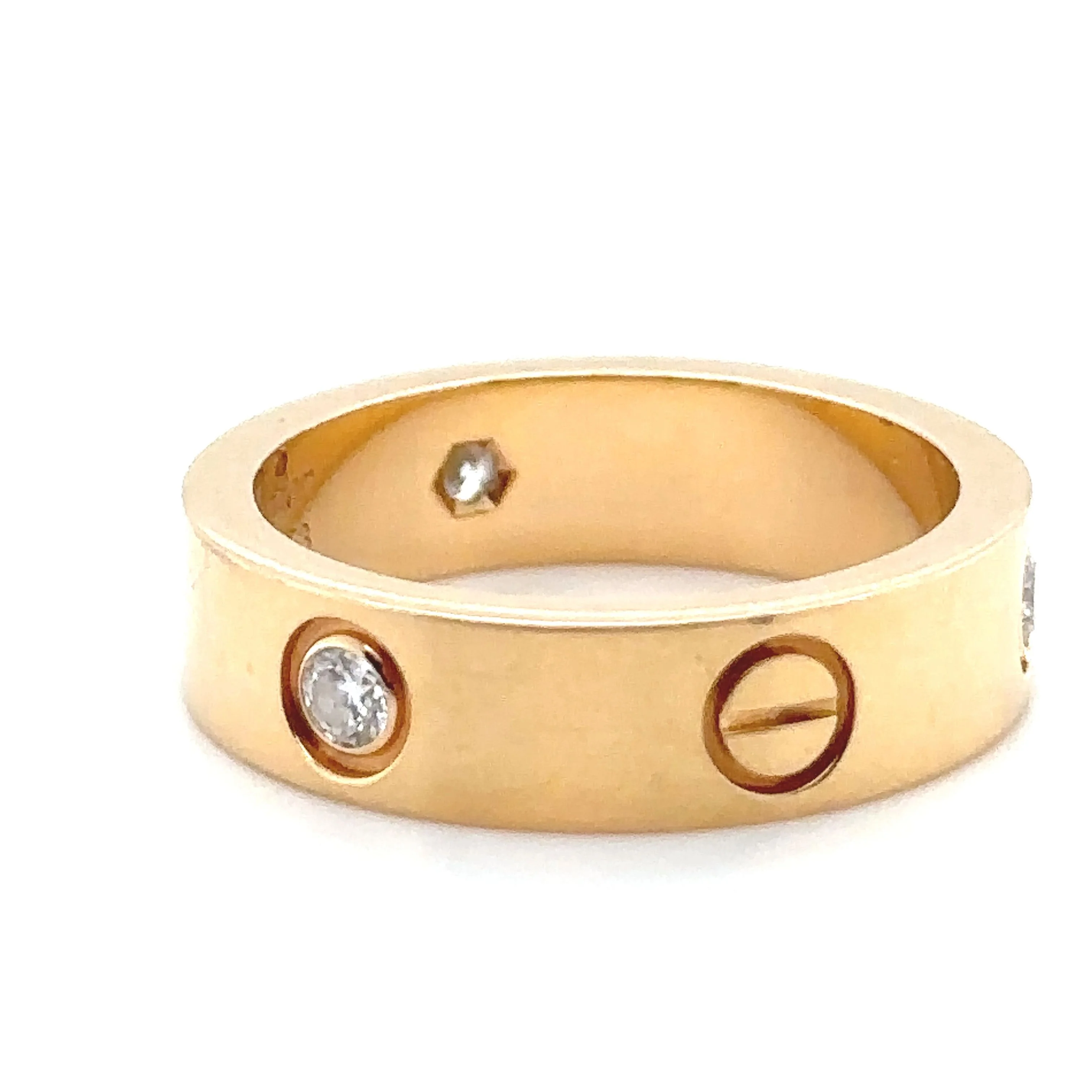 Cartier Yellow Gold Love Ring with 3 Diamonds - Image 4