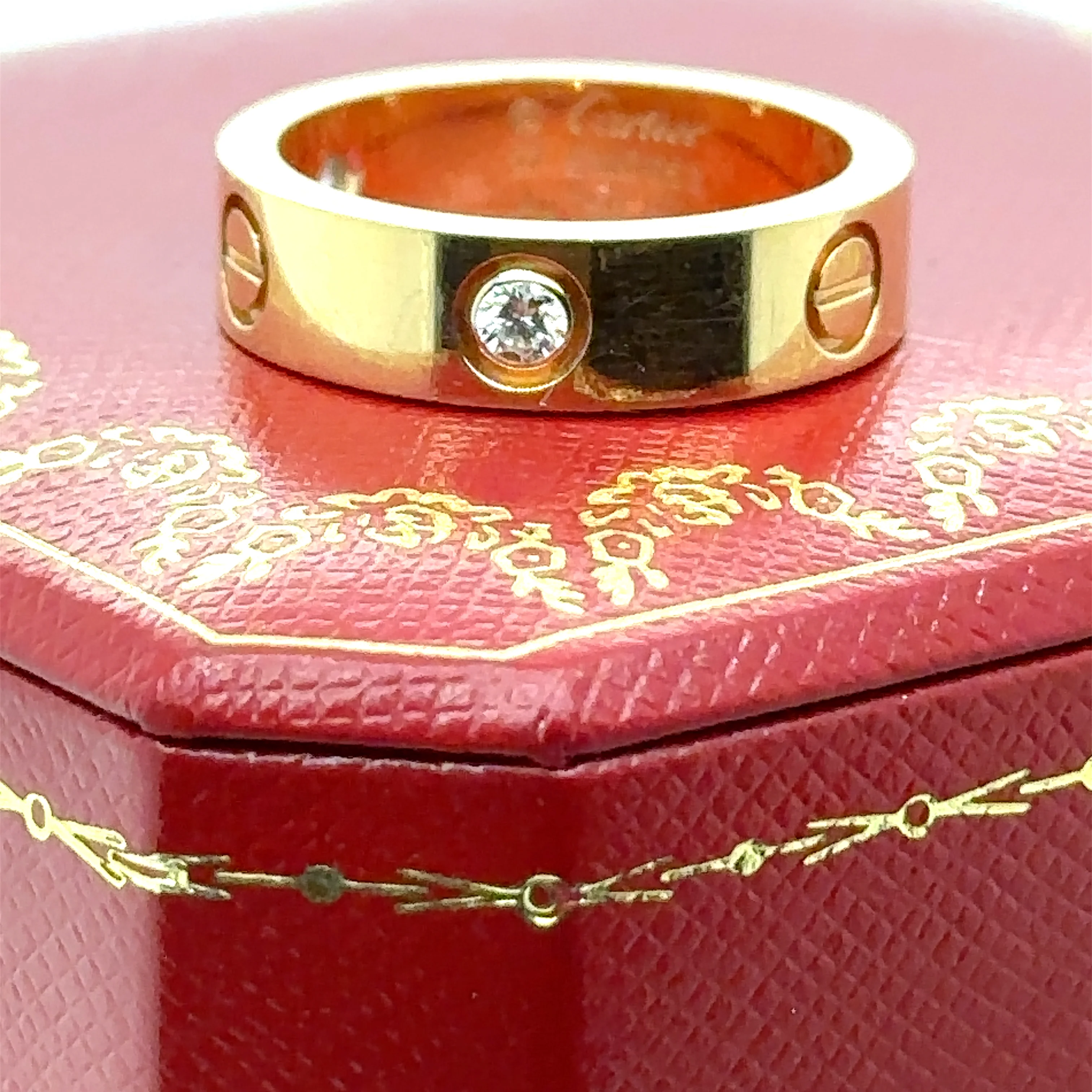 Cartier Yellow Gold Love Ring with 3 Diamonds - Image 5