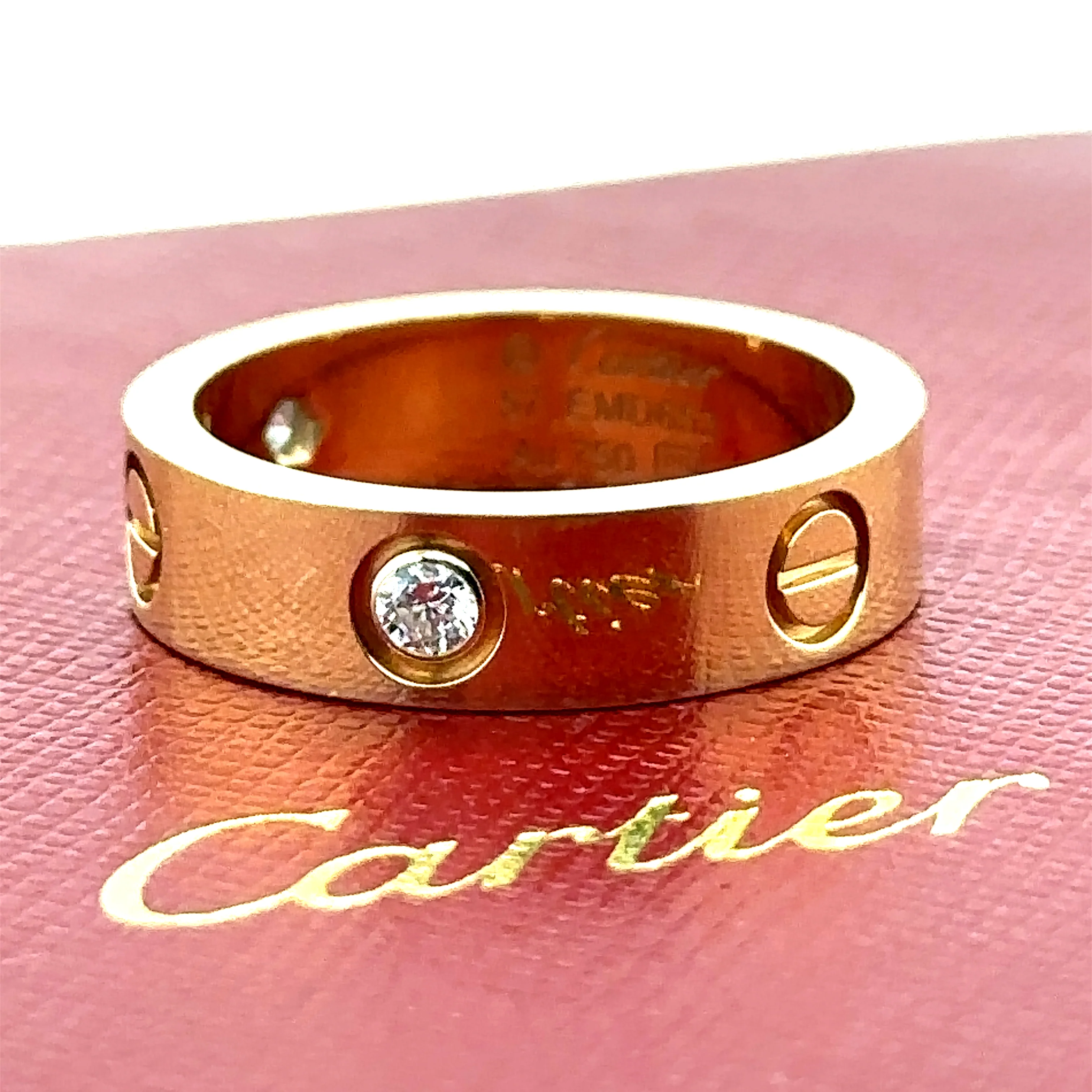 Cartier Yellow Gold Love Ring with 3 Diamonds - Image 6