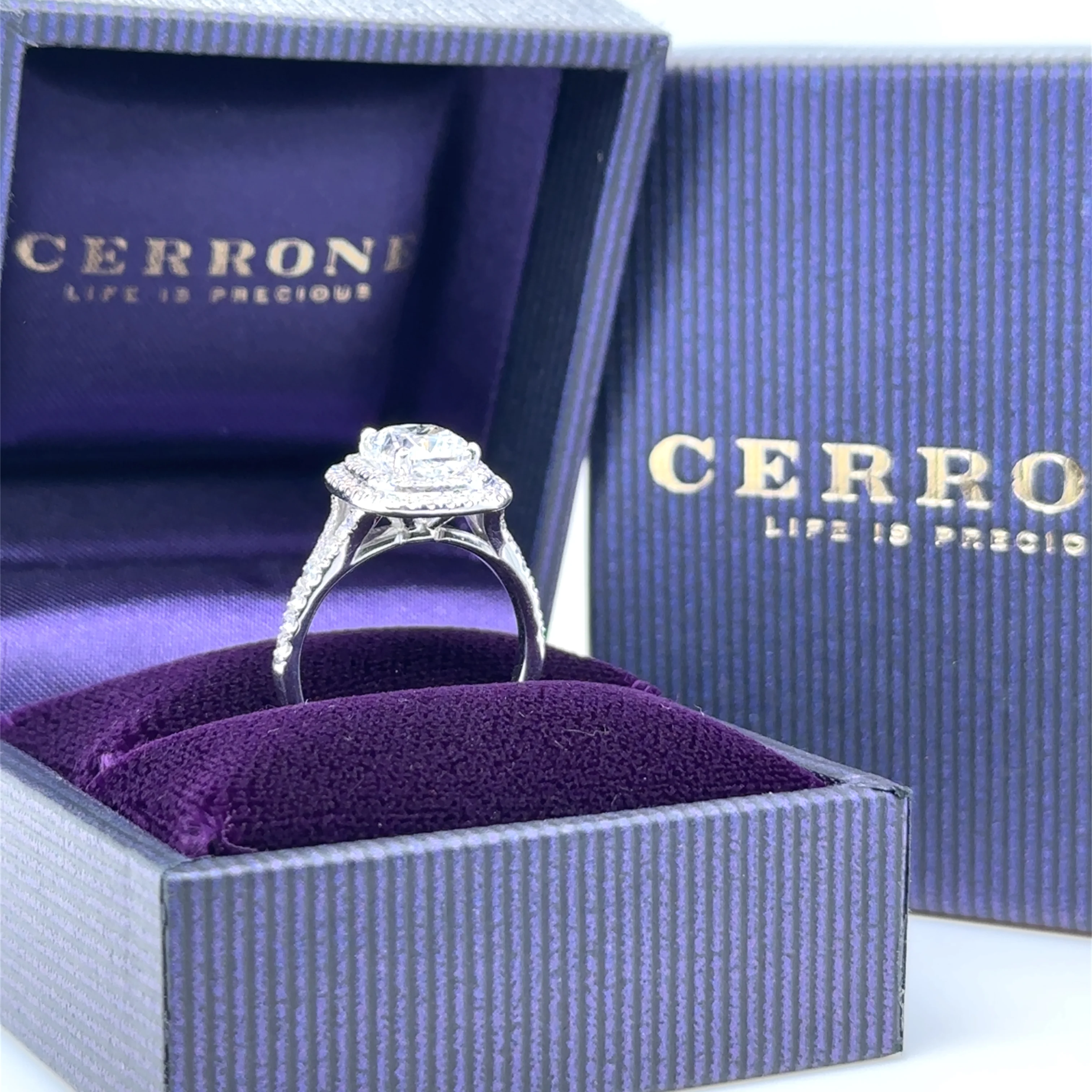 Cerrone 18ct White Gold Double Halo Cushion Cut Diamond Ring 2.27ct - Image 12