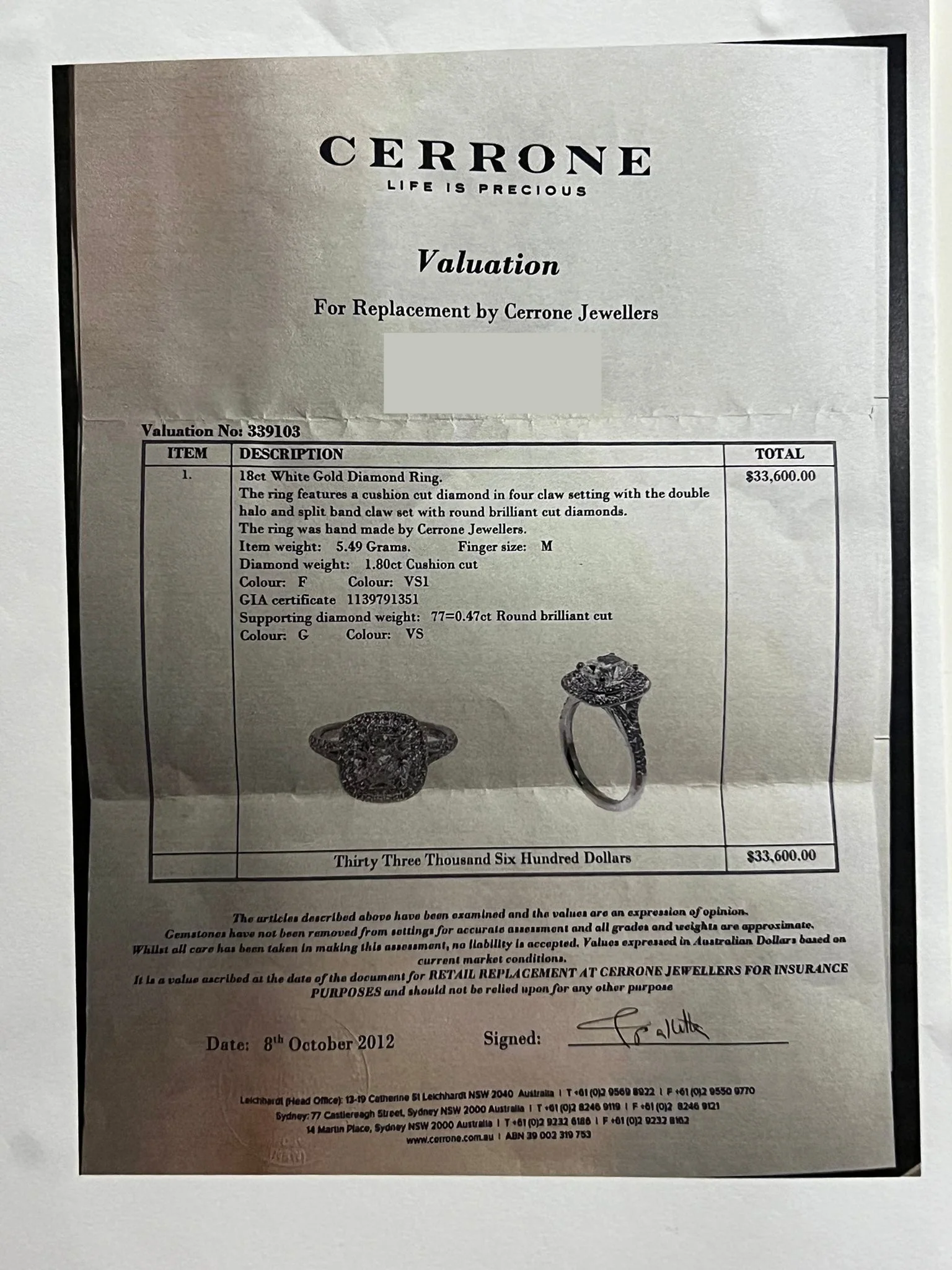 Cerrone 18ct White Gold Double Halo Cushion Cut Diamond Ring 2.27ct - Image 13