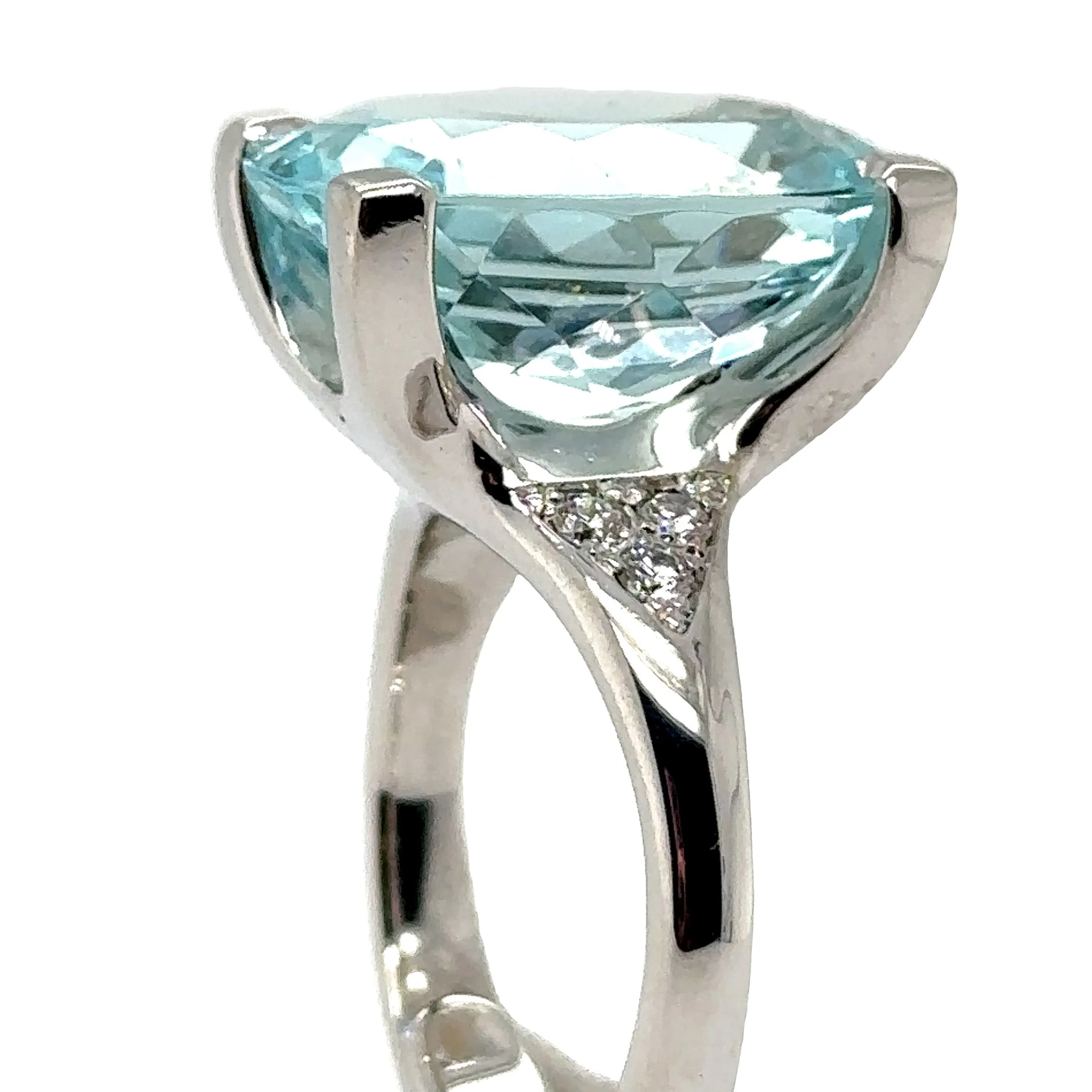 Cerrone Aquamarine & Diamond Oval Ring 11.12ct - Image 4