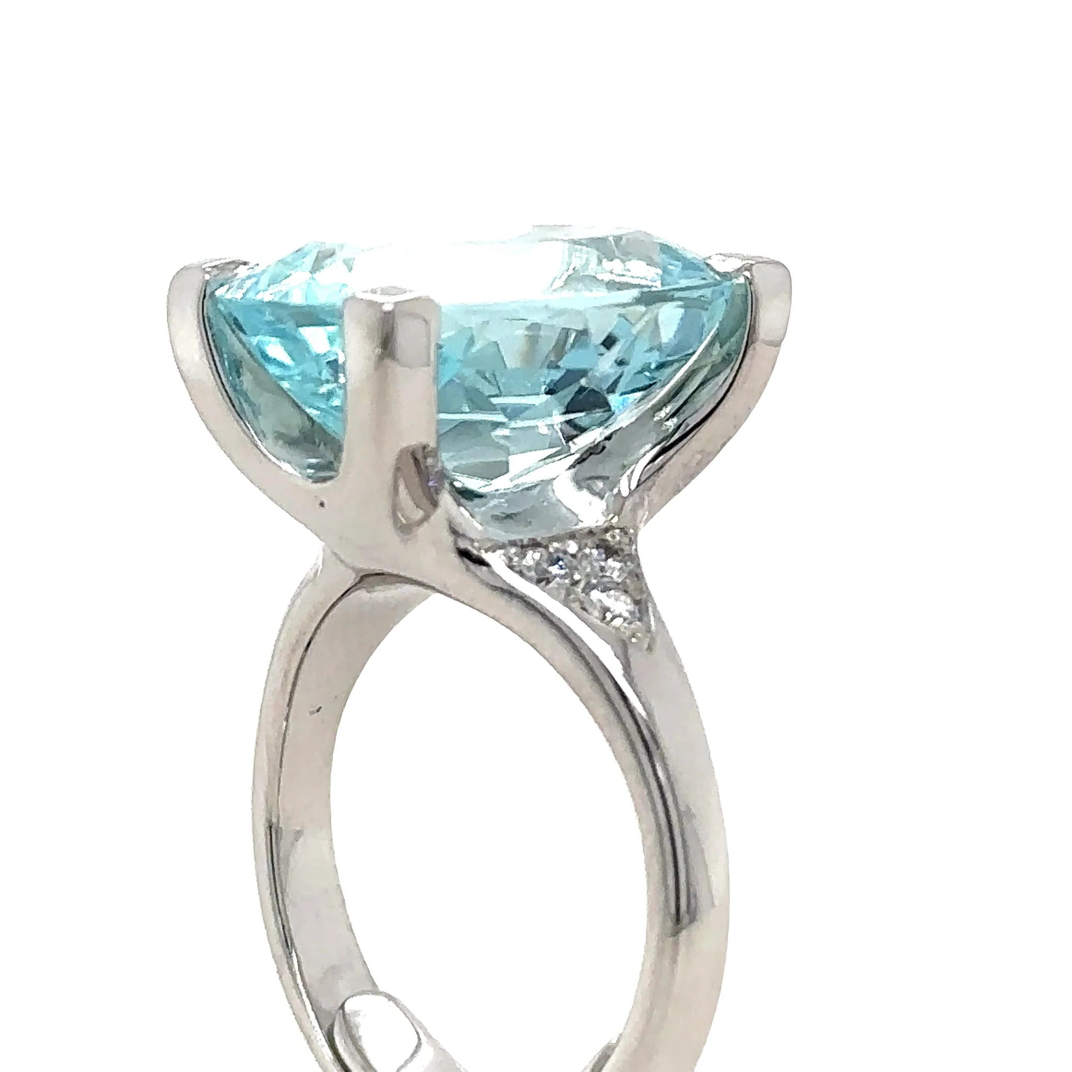Cerrone Aquamarine & Diamond Oval Ring 11.12ct - Image 7