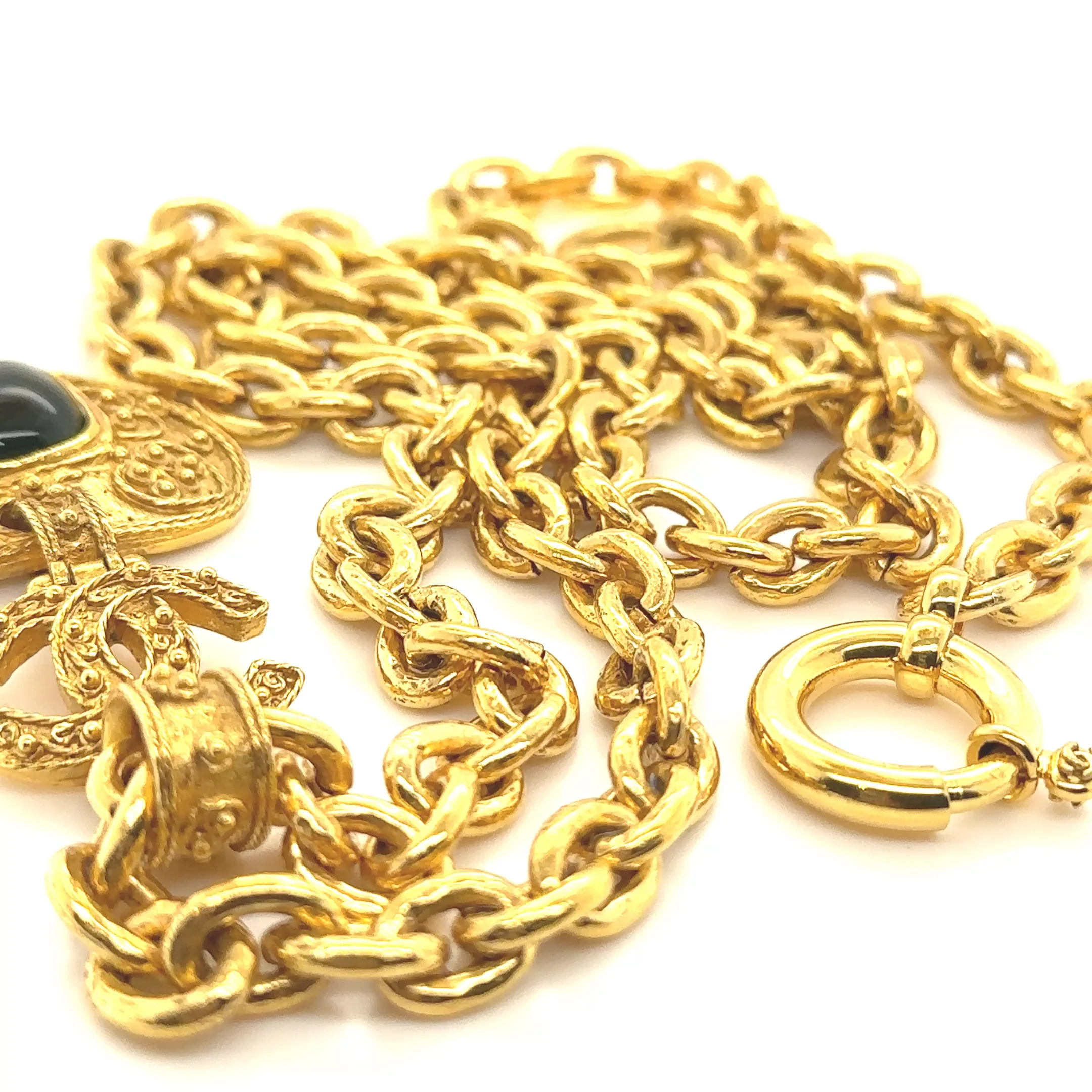 Chanel GP Vintage Gripoix CC Heart Brooch Necklace 90cm - Image 7