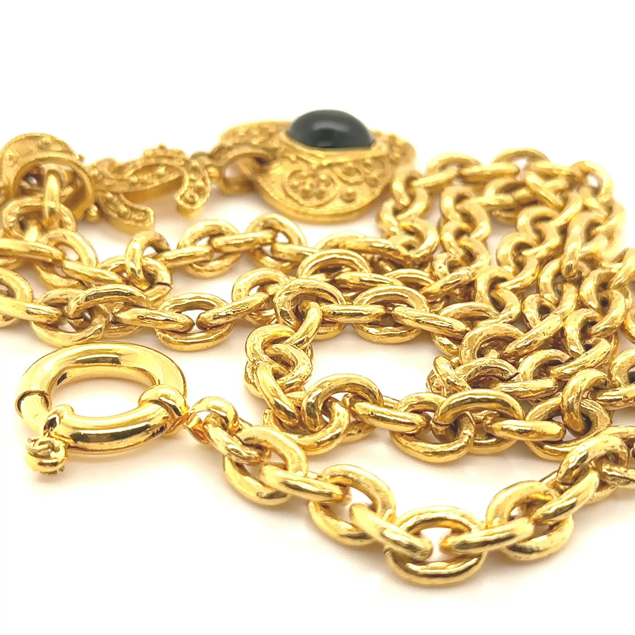 Chanel GP Vintage Gripoix CC Heart Brooch Necklace 90cm - Image 8