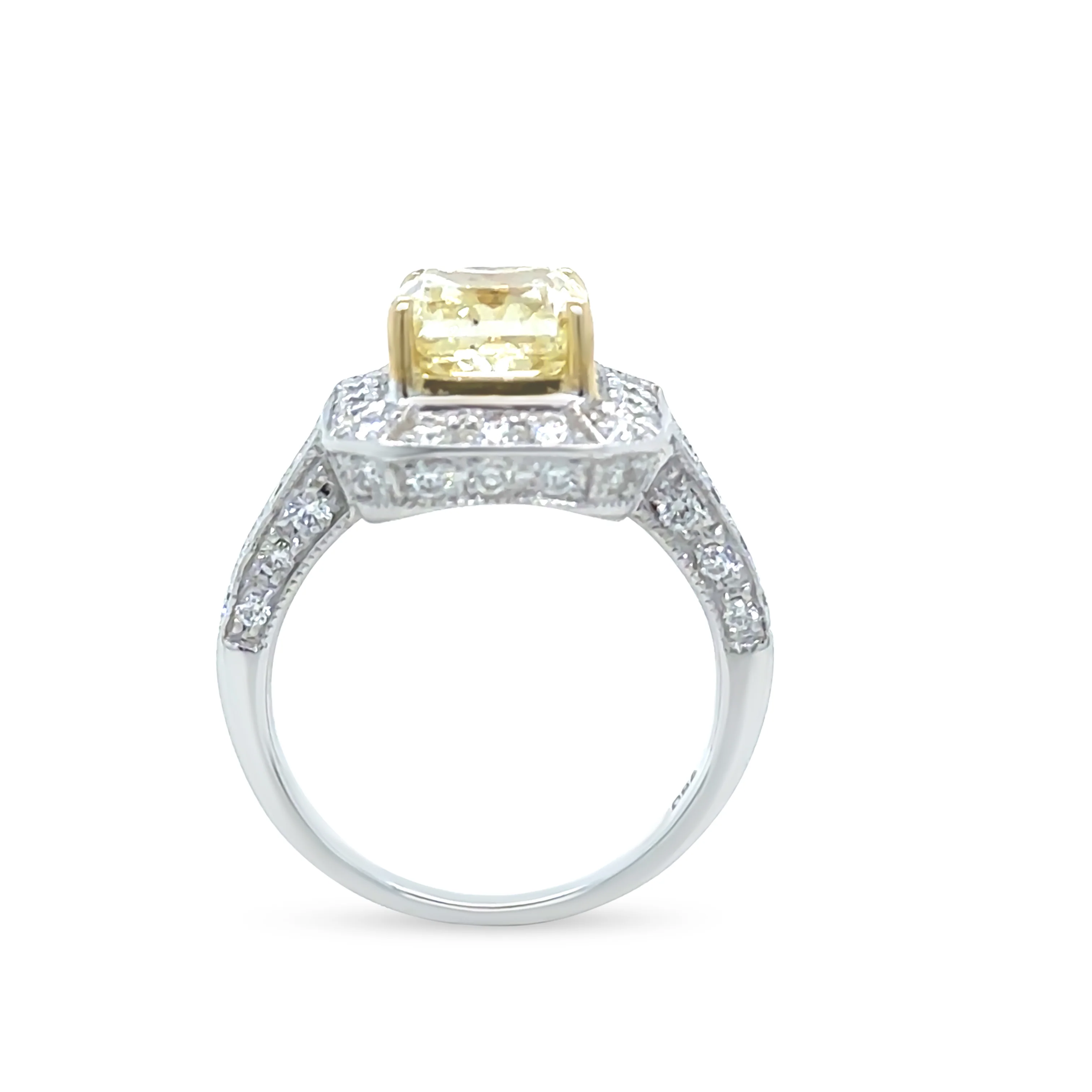 DCLA 18ct White Gold Fancy Yellow Diamond Engagement Ring 2.53ct - Image 6