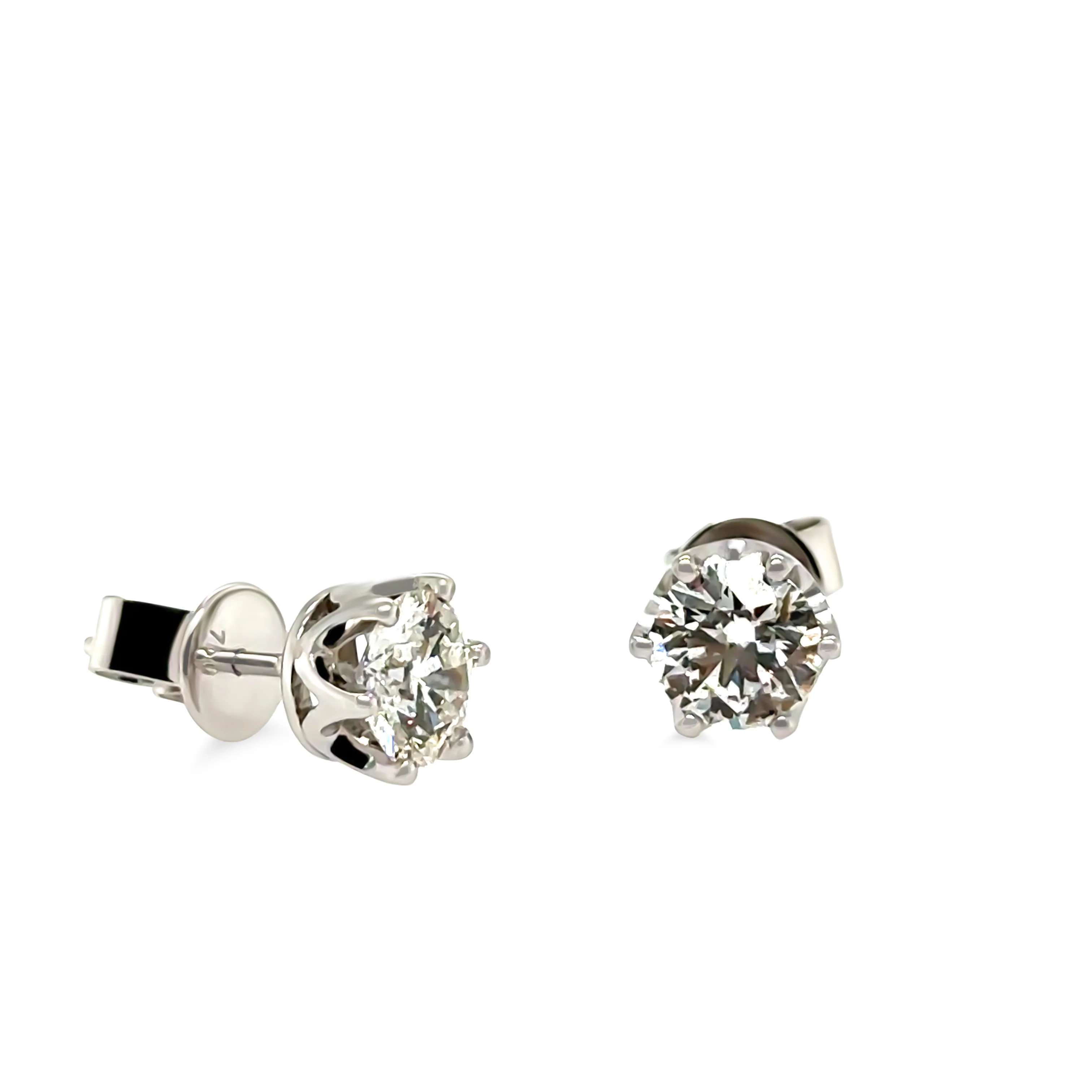 DCLA 18ct White Gold Diamond Earrings 1.40ct - Image 3