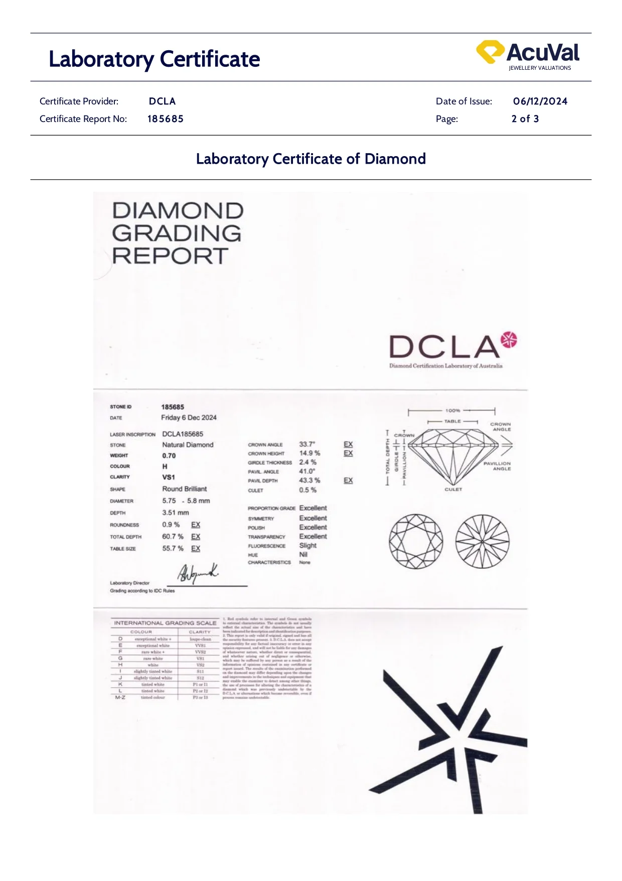DCLA 18ct White Gold Diamond Earrings 1.40ct - Image 9