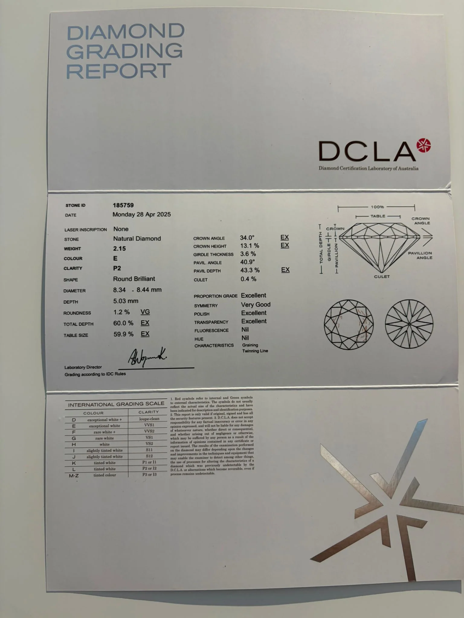 DCLA Platinum Diamond Engagement Ring 2.60ct 6.8g - Image 9