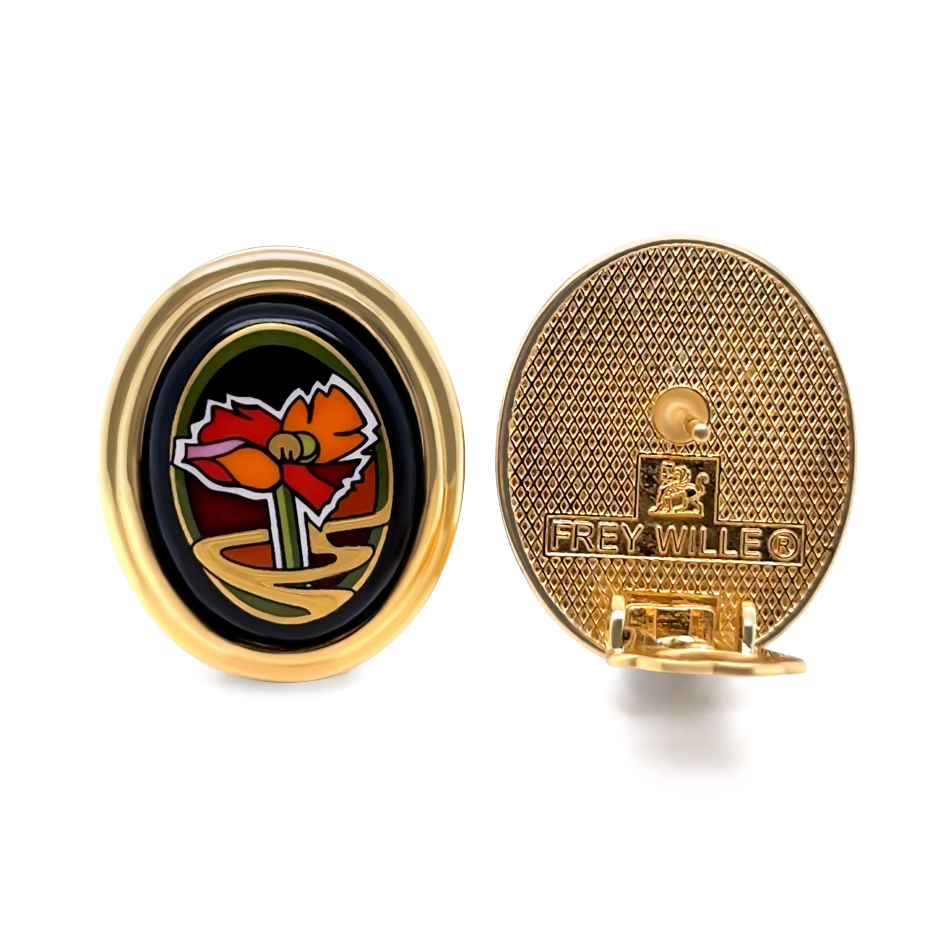 Frey Wille Alphonse Mucha Libussa Coral Set – Earrings & Pendant with Black Strand Necklace - Image 8