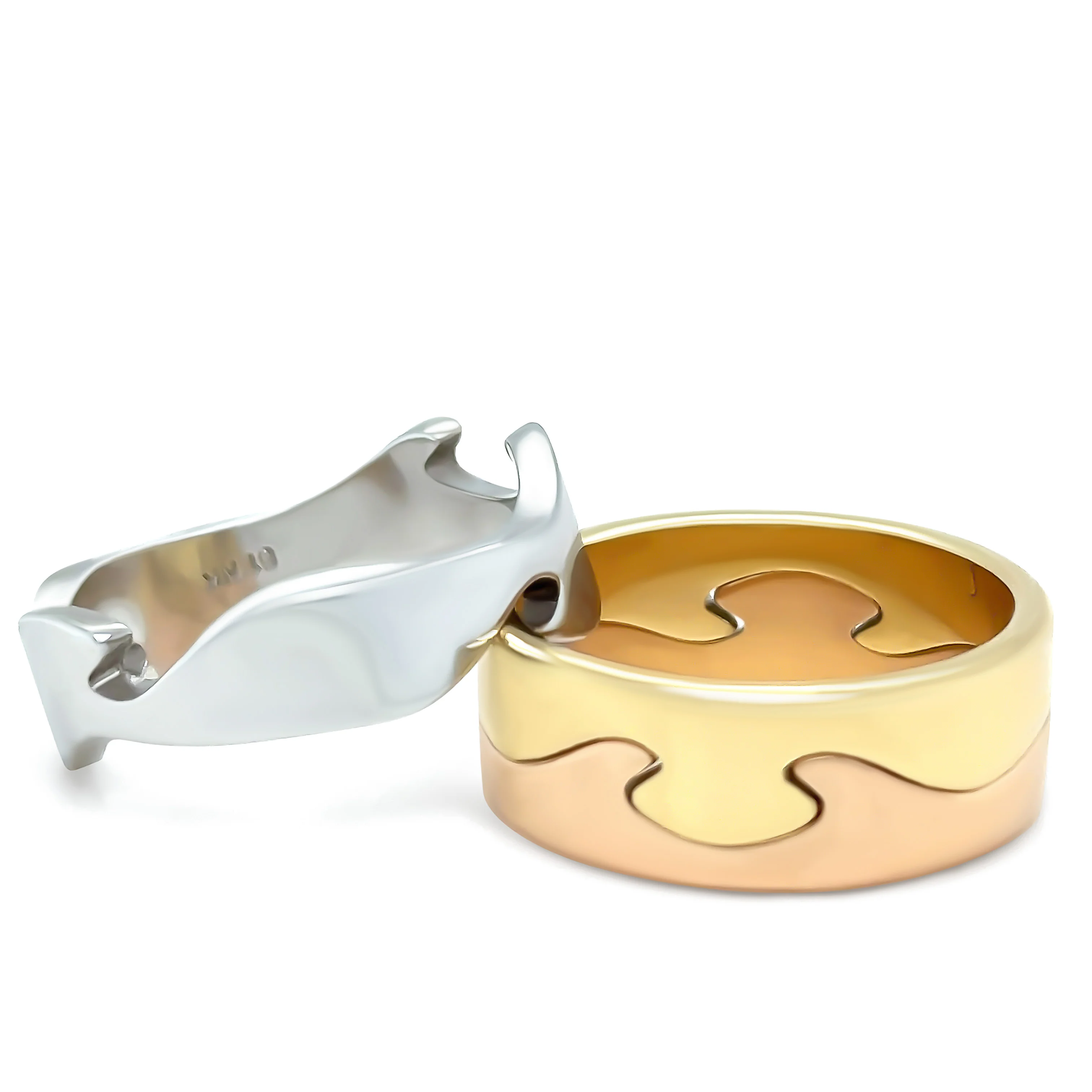 Georg Jensen 18ct Gold Fusion Three Piece Ring 21.9g - Image 3