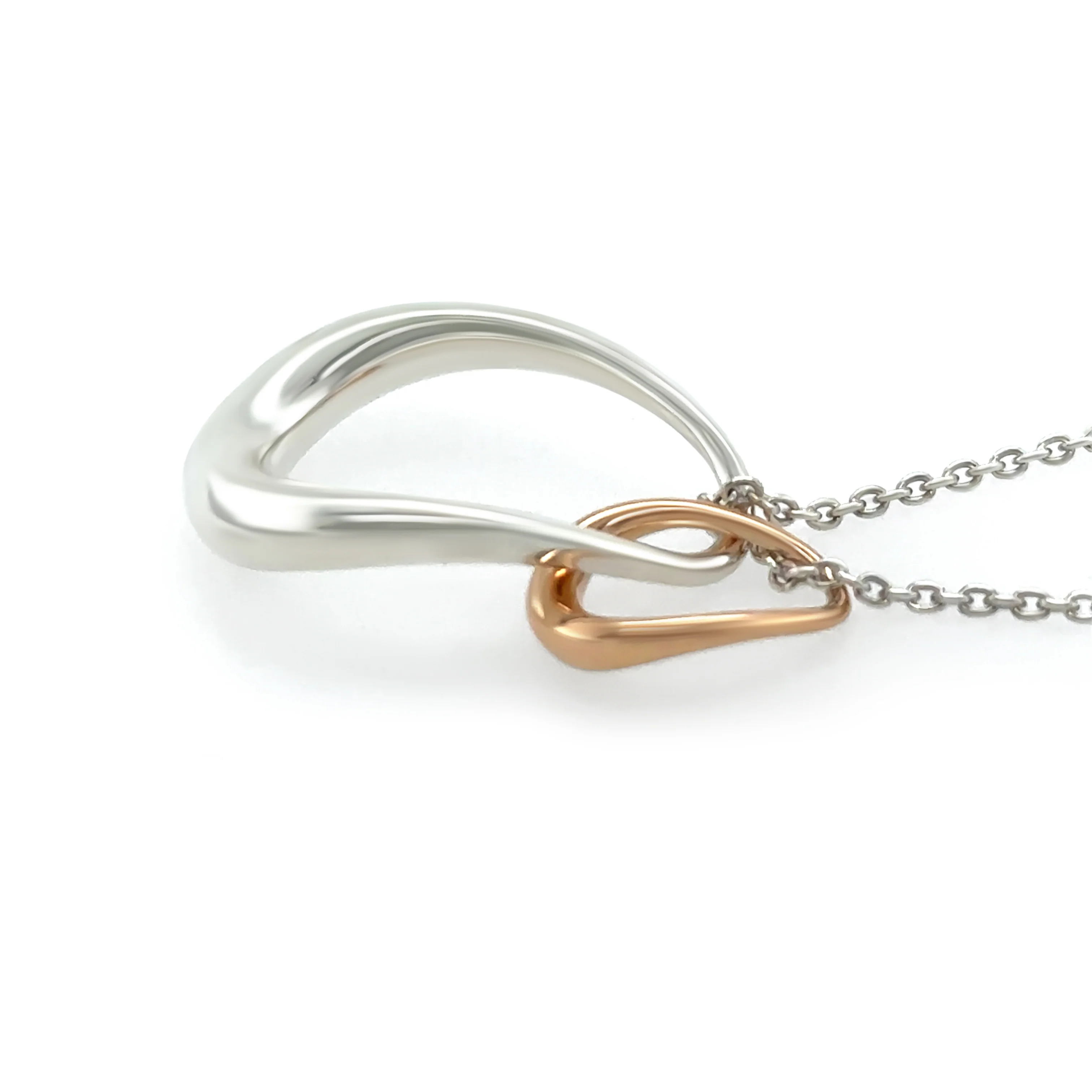 Georg Jensen 18ct Rose Gold & Sterling Silver Offspring Necklace 6.22g - Image 7