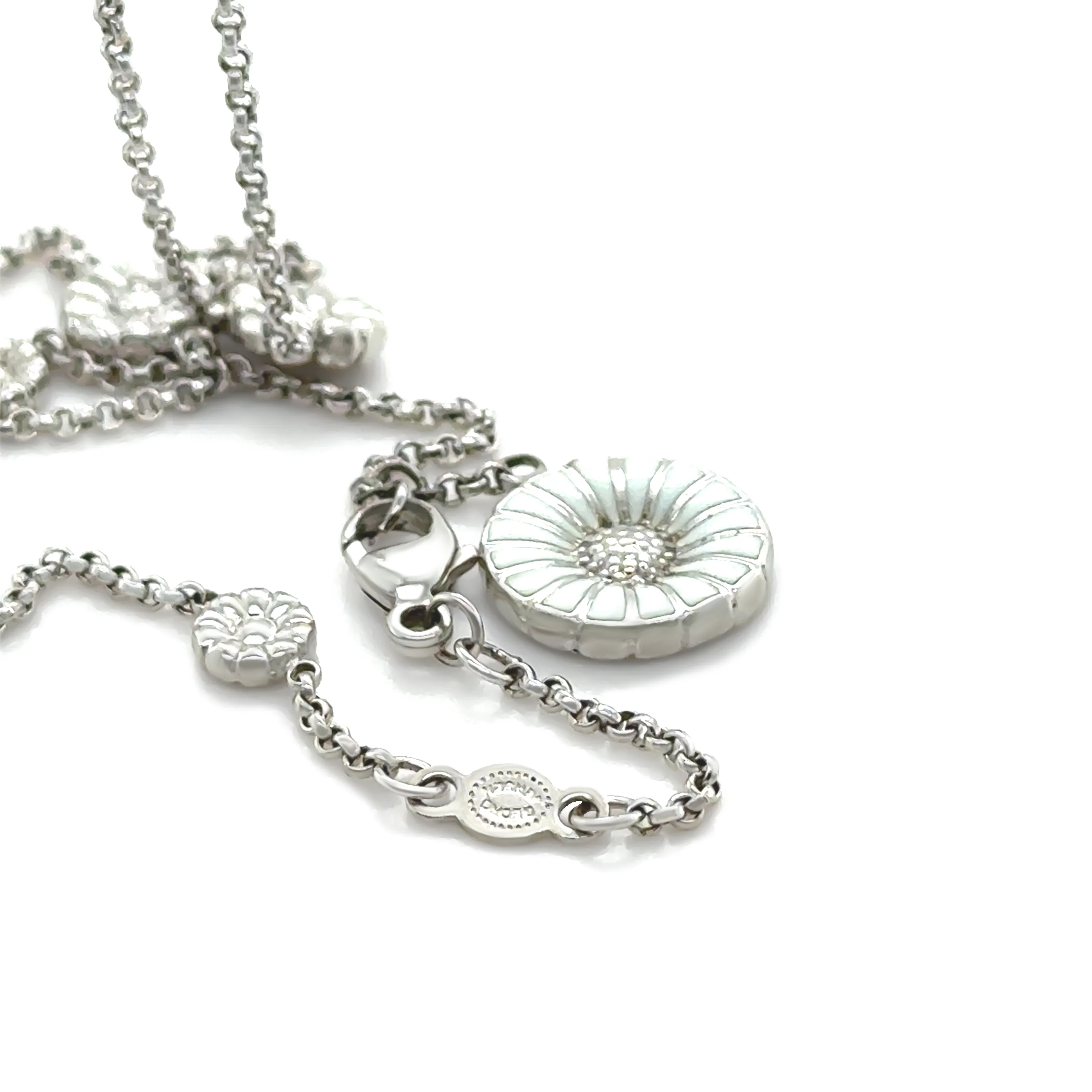 Georg Jensen Sterling Silver Daisy Long Necklace 12.5g - Image 4