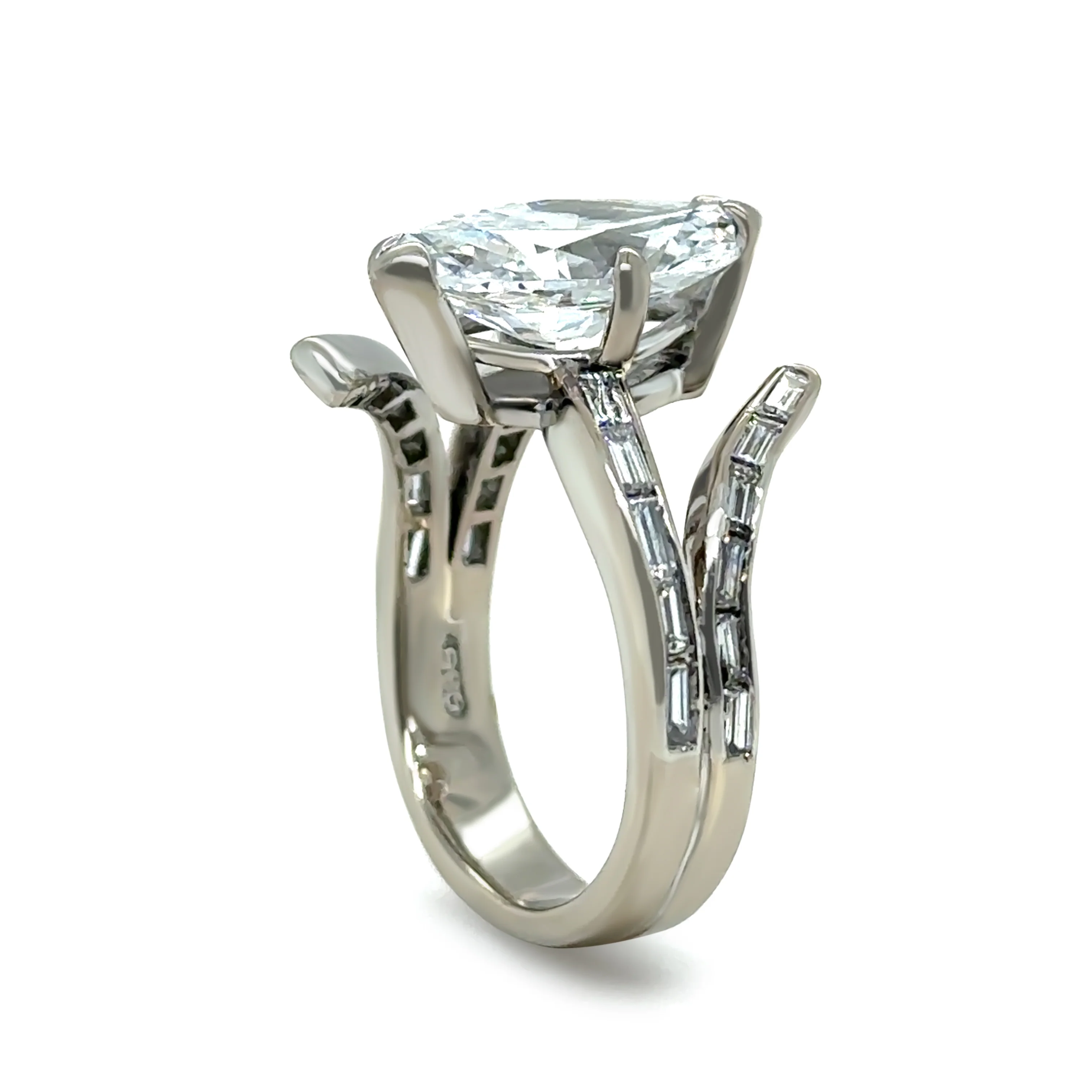 GIA 14ct White Gold Marquise Diamond Ring 3.52ct - Image 10