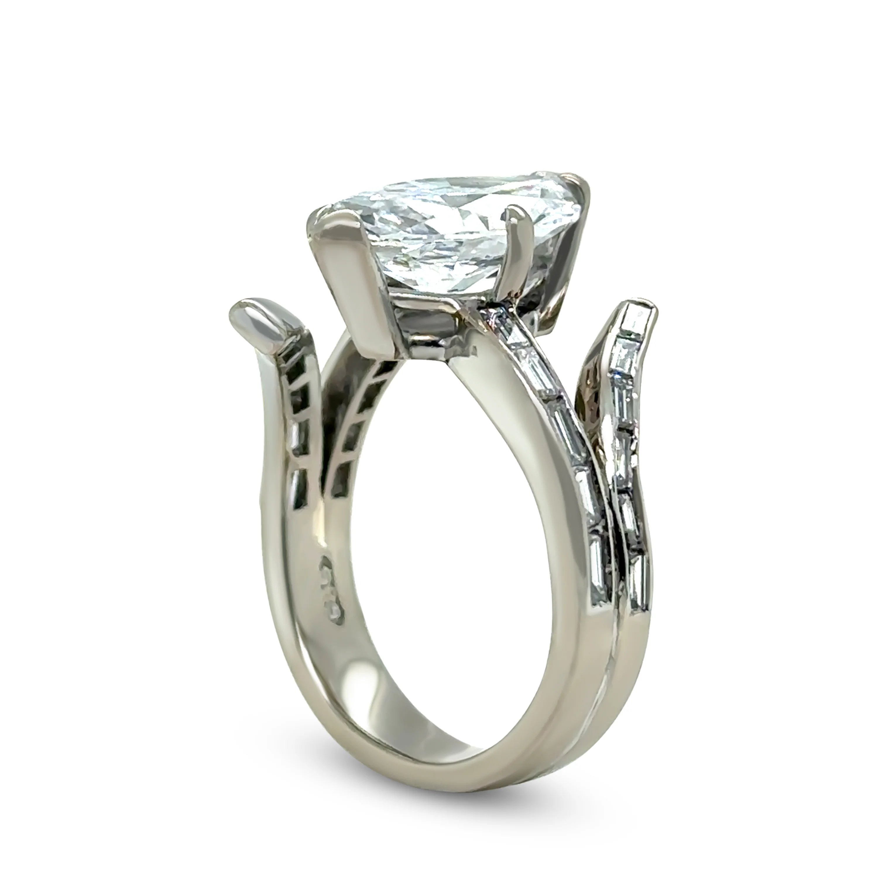 GIA 14ct White Gold Marquise Diamond Ring 3.52ct - Image 11