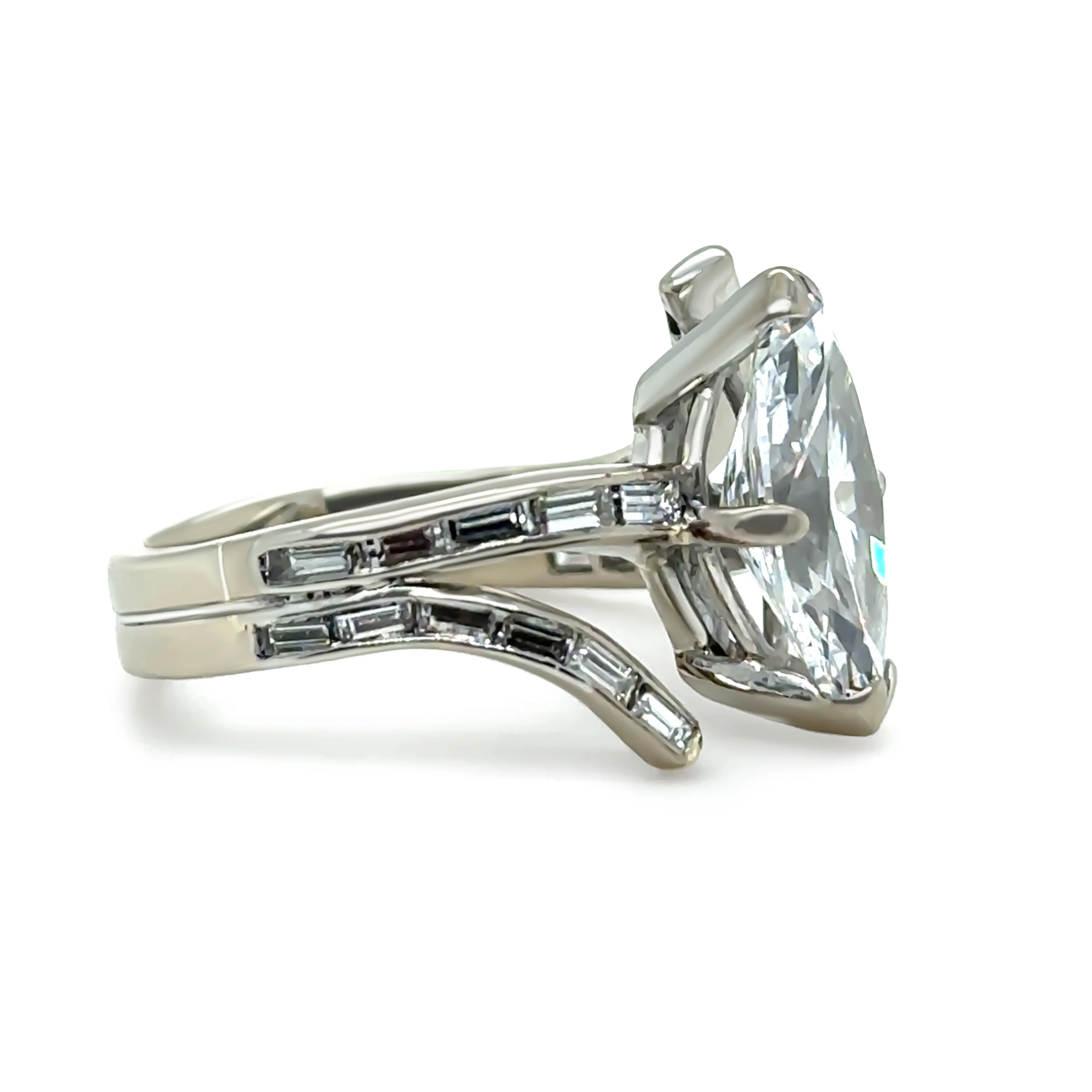 GIA 14ct White Gold Marquise Diamond Ring 3.52ct - Image 5