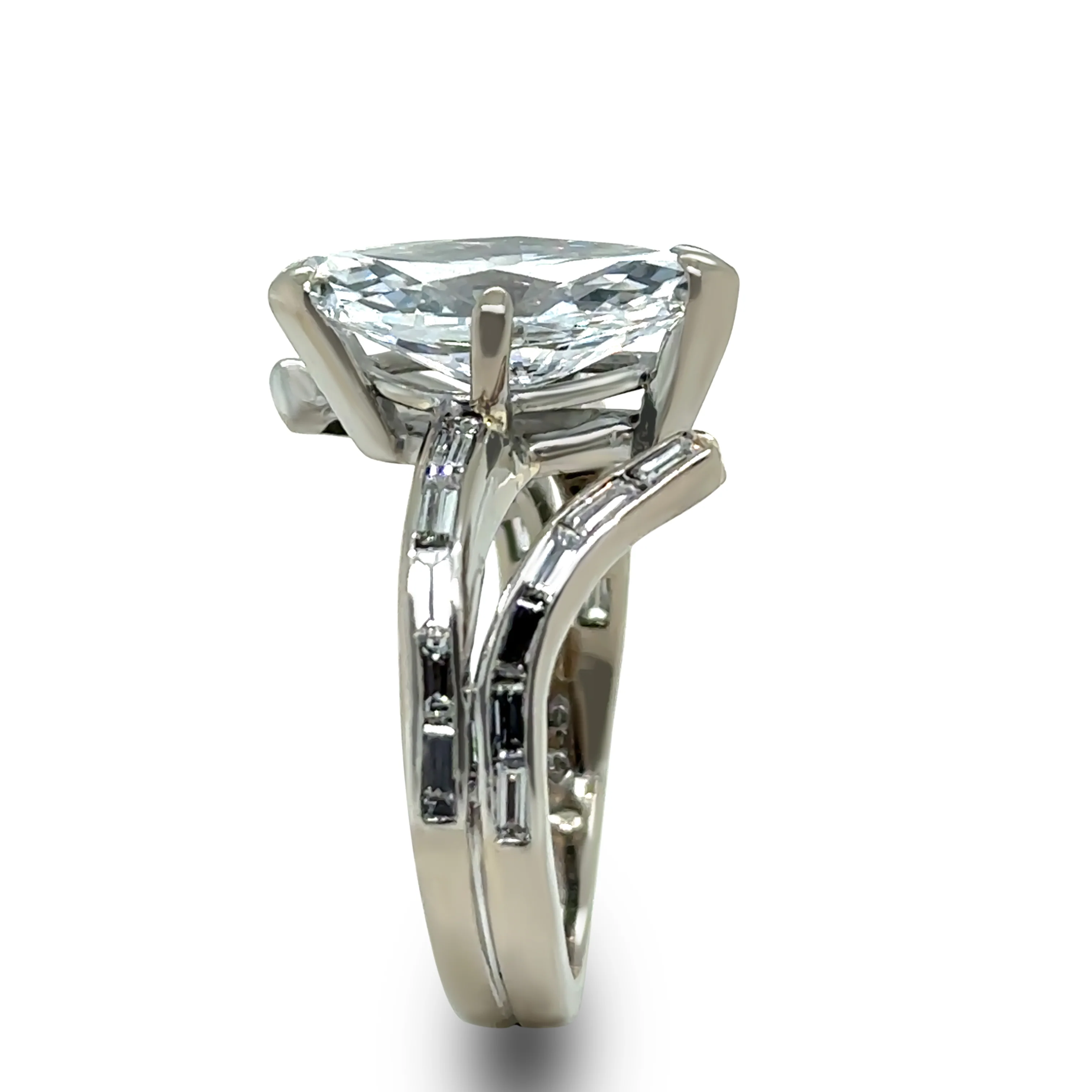 GIA 14ct White Gold Marquise Diamond Ring 3.52ct - Image 9