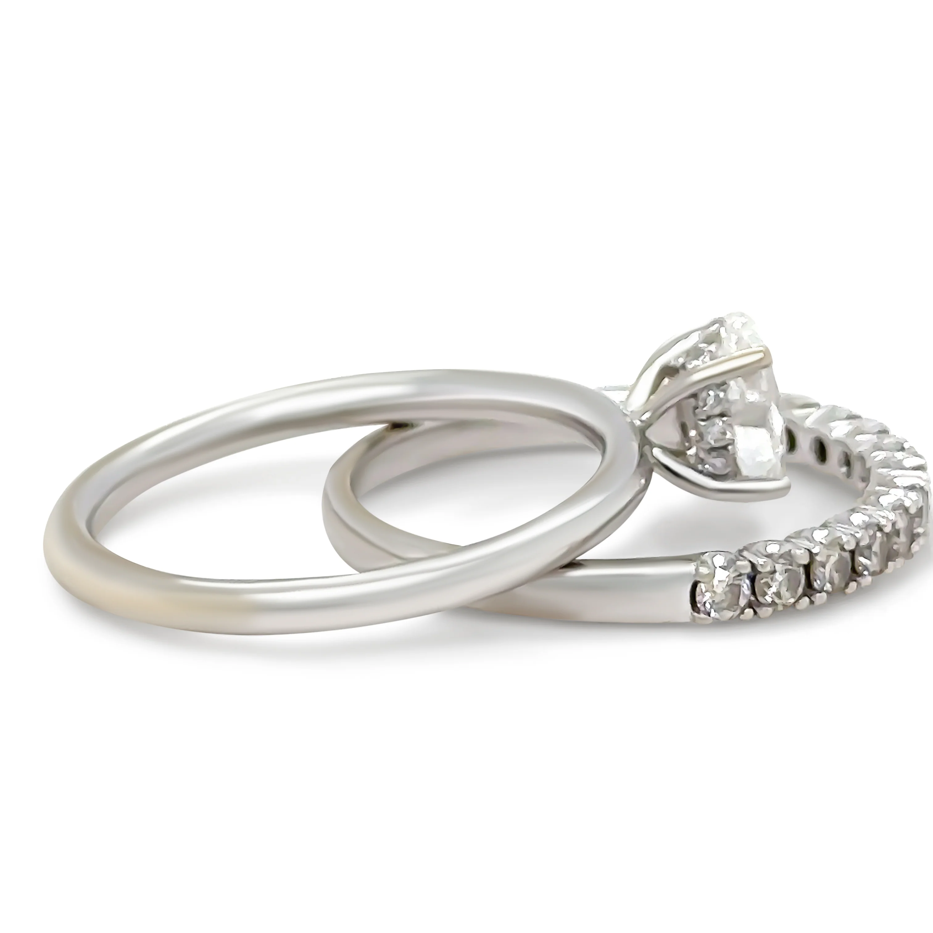 GIA 18ct White Gold Diamond Engagement Ring Set 1.04ct - Image 2