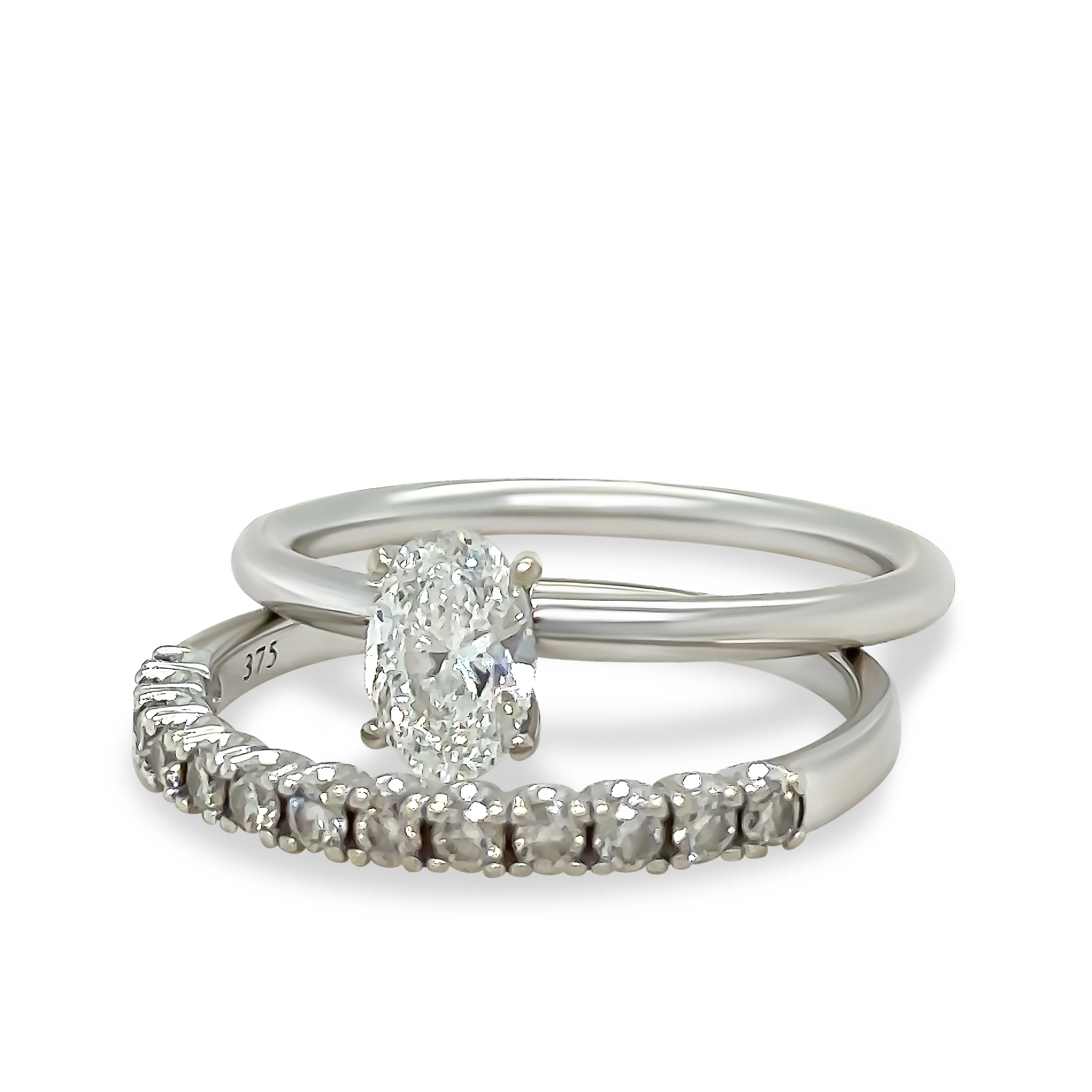 GIA 18ct White Gold Diamond Engagement Ring Set 1.04ct - Image 4