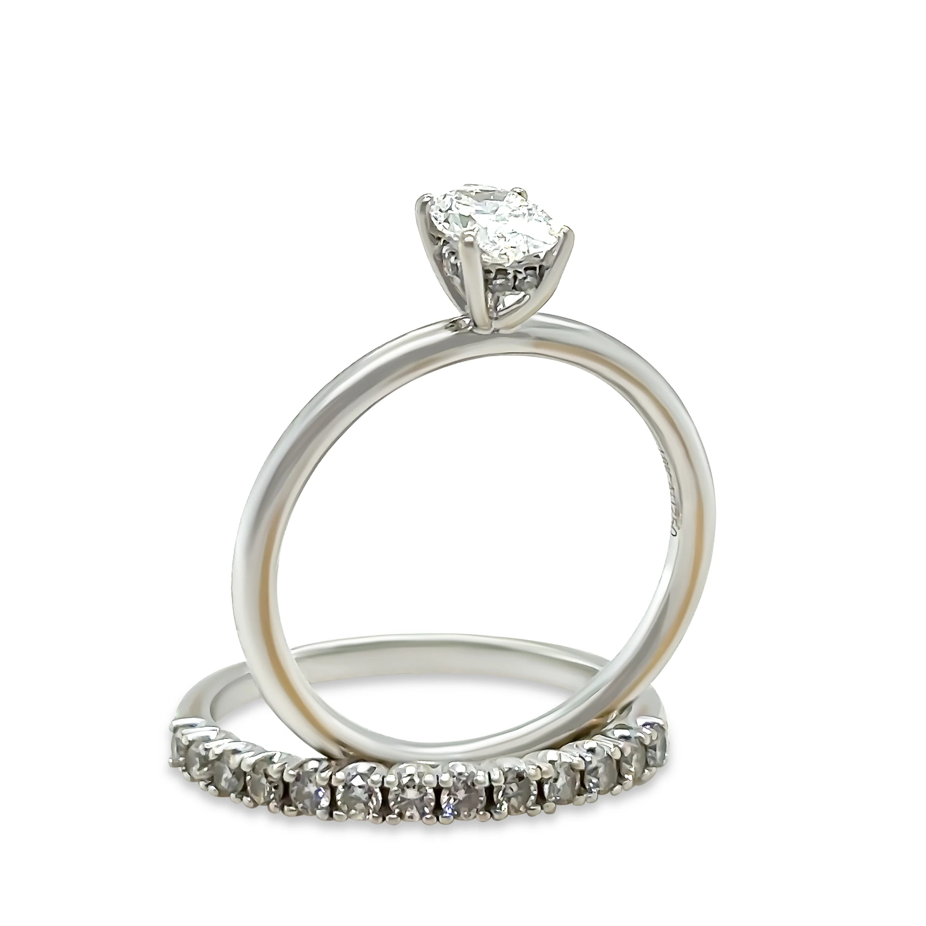 GIA 18ct White Gold Diamond Engagement Ring Set 1.04ct - Image 5