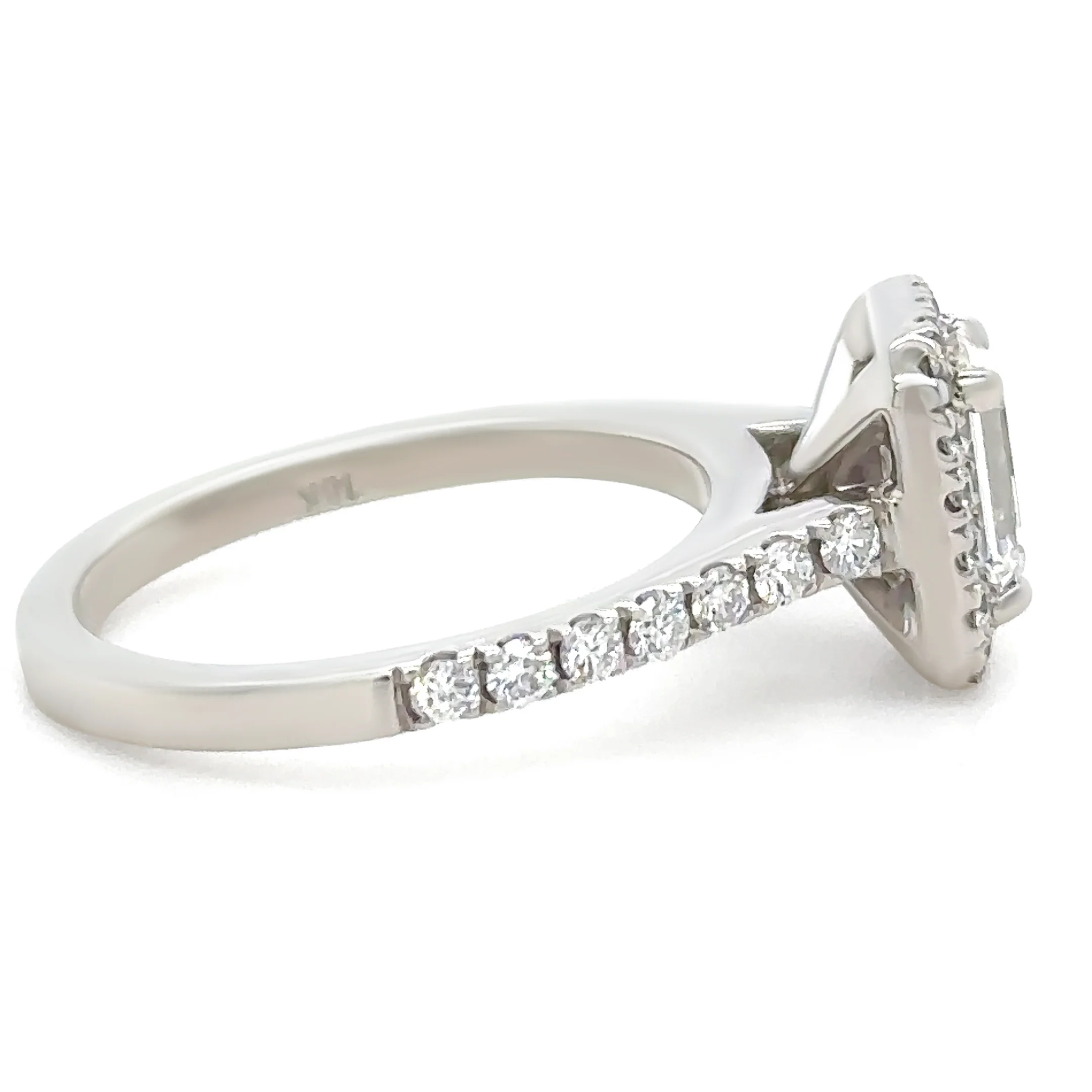 GIA 18ct White Gold Emerald Cut Diamond Engagement Ring 1.59ct - Image 3