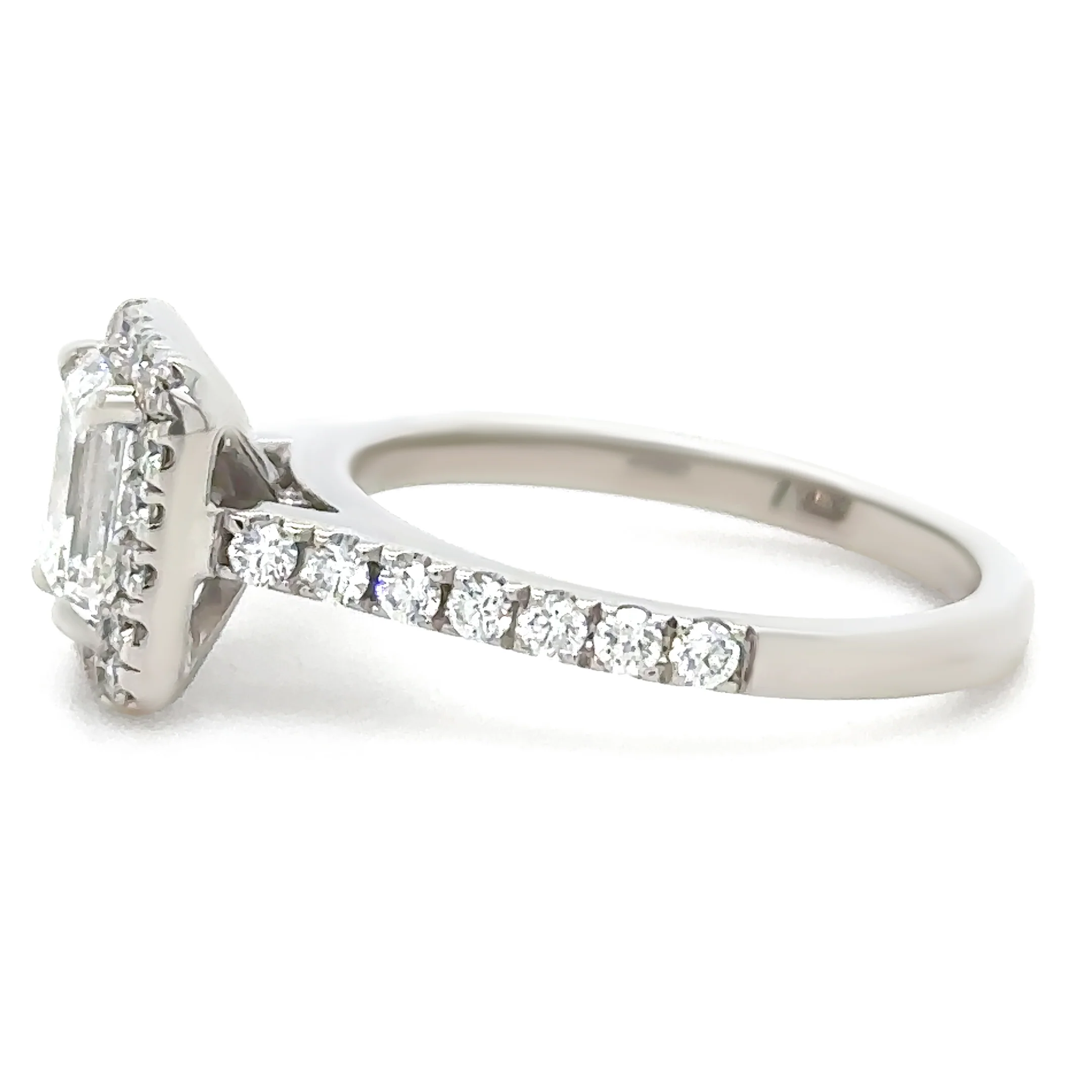 GIA 18ct White Gold Emerald Cut Diamond Engagement Ring 1.59ct - Image 4