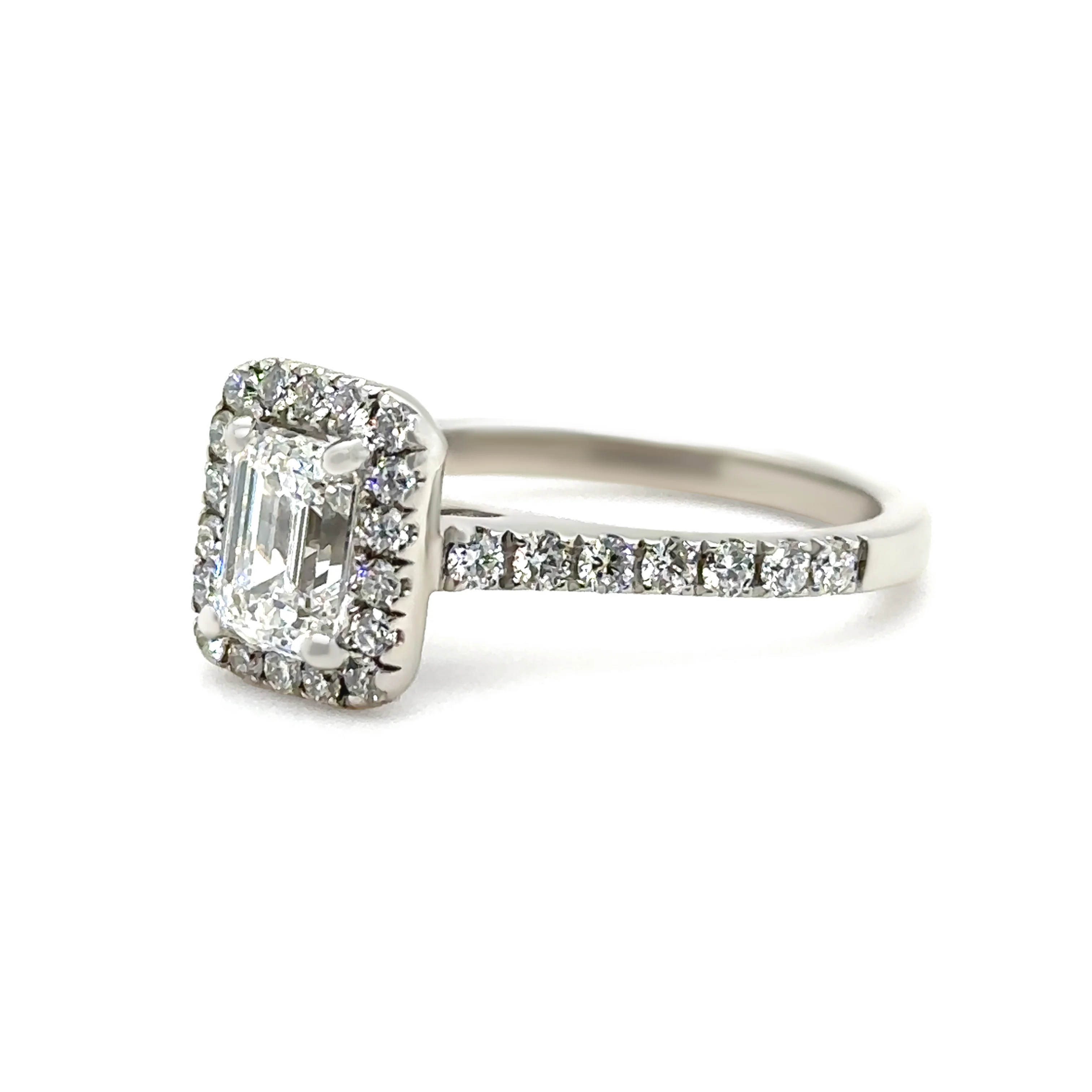GIA 18ct White Gold Emerald Cut Diamond Engagement Ring 1.59ct - Image 5