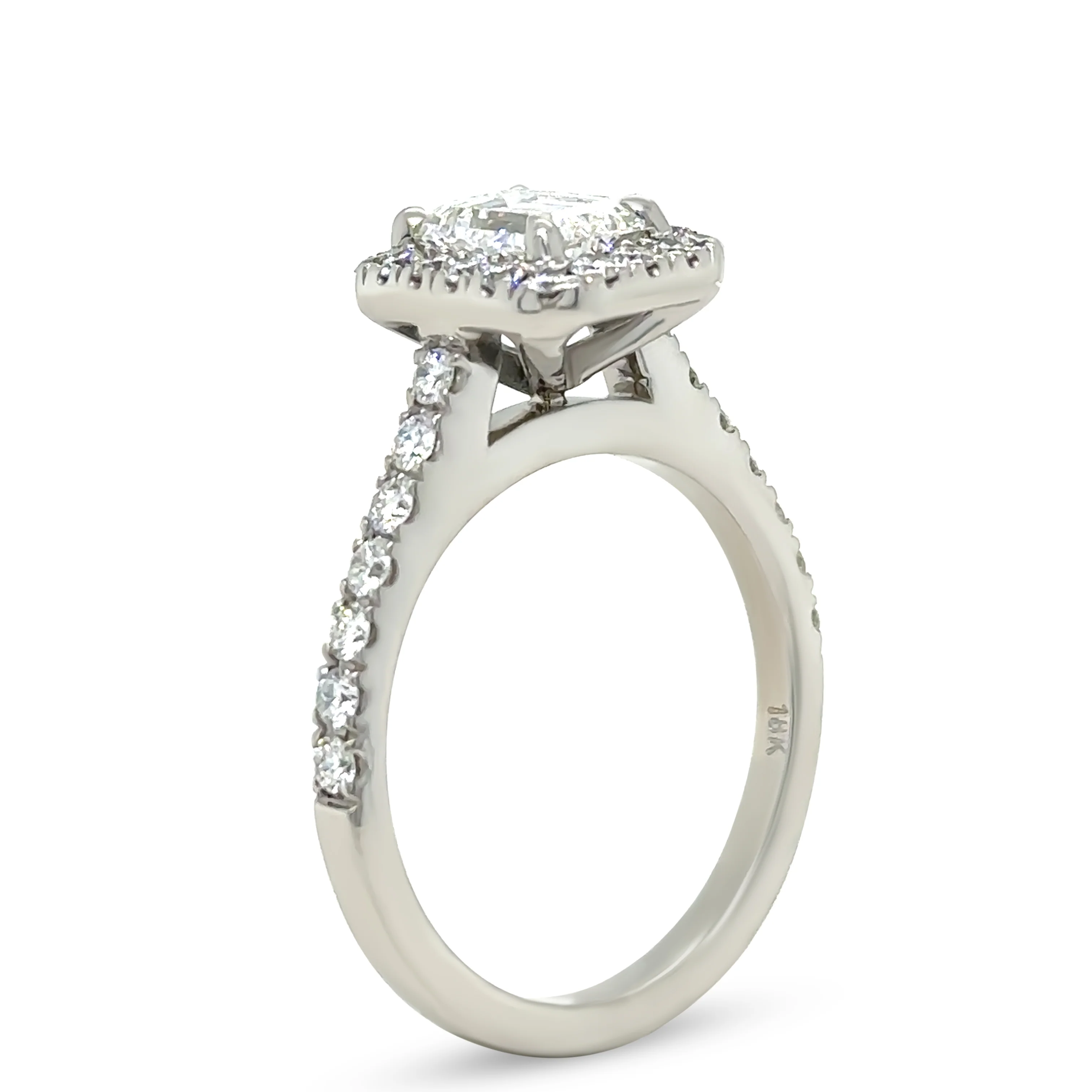 GIA 18ct White Gold Emerald Cut Diamond Engagement Ring 1.59ct - Image 6