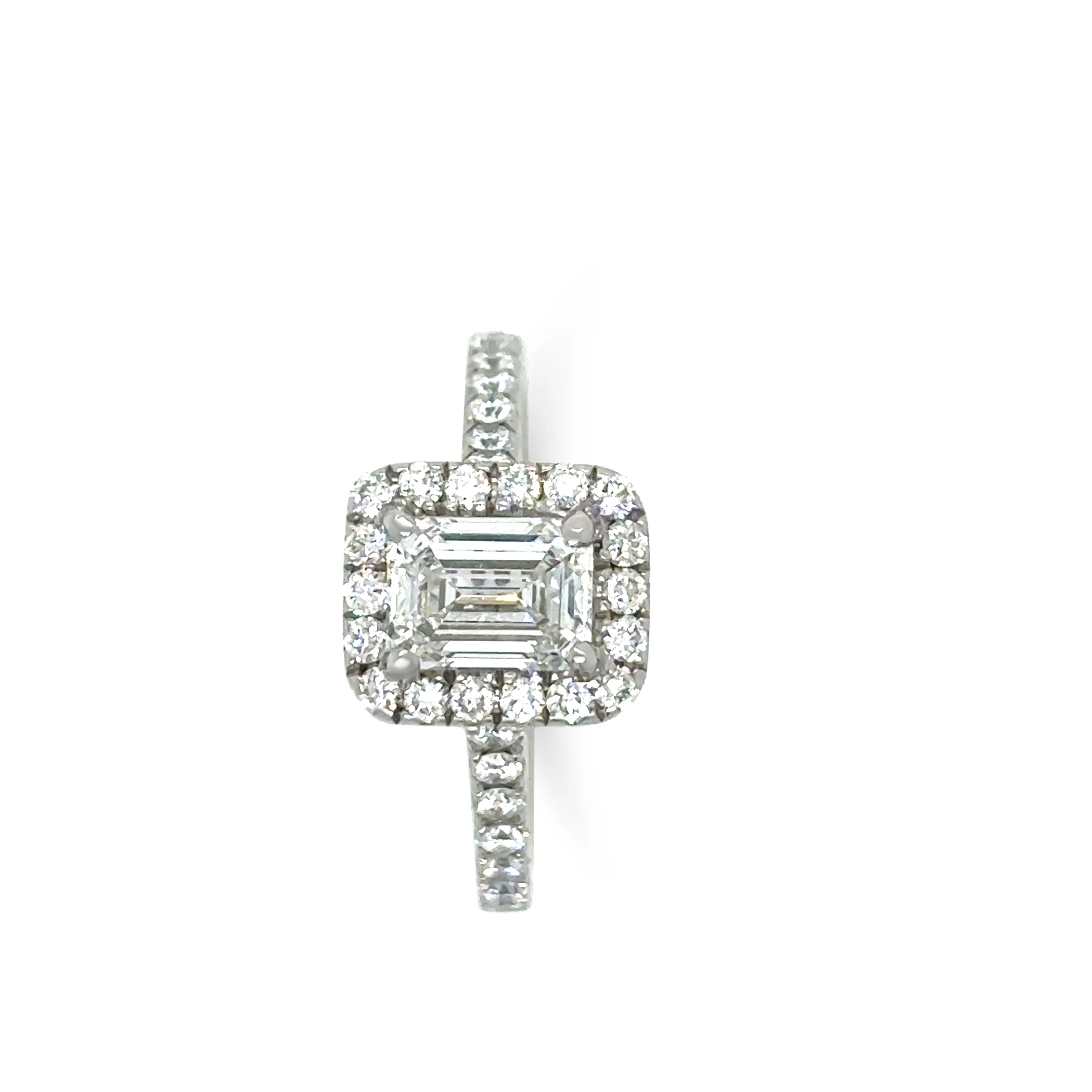 GIA 18ct White Gold Emerald Cut Diamond Engagement Ring 1.59ct - Image 7