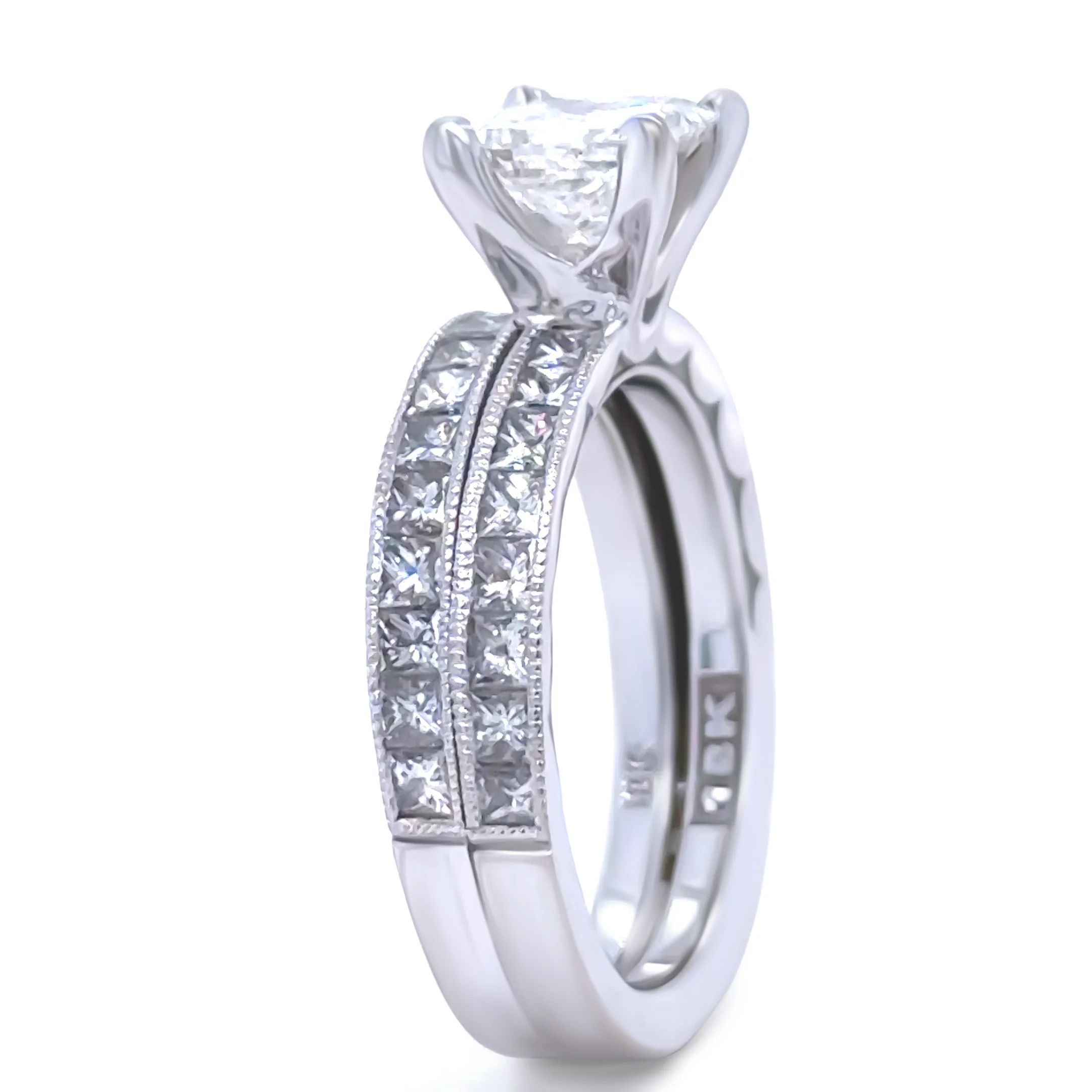 GIA 18ct White Gold Princess Cut Diamond Engagement Ring 1.72ct 6.55g - Image 5