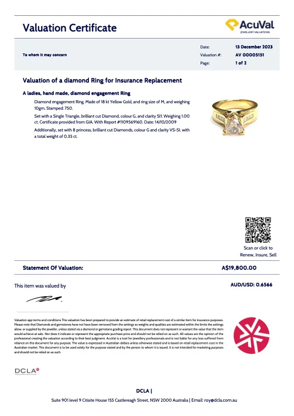 GIA Diamond Engagement Ring 1.35ct - Image 7