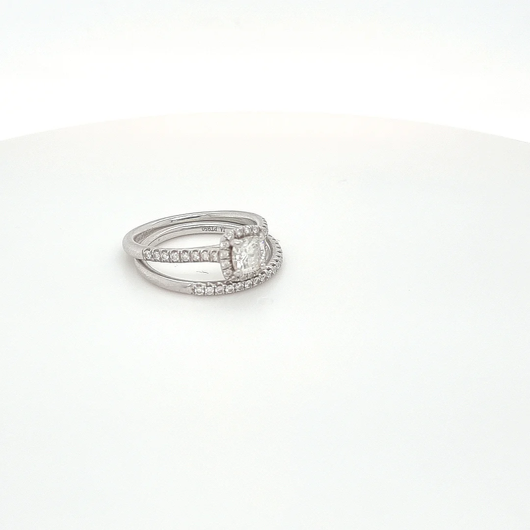 GIA Engagement & Wedding Ring Set - Image 3