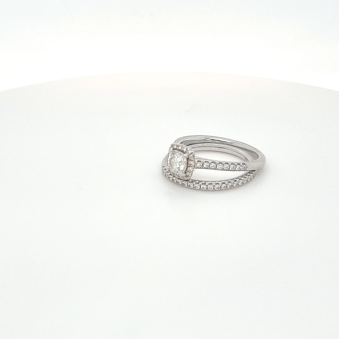 GIA Engagement & Wedding Ring Set - Image 5