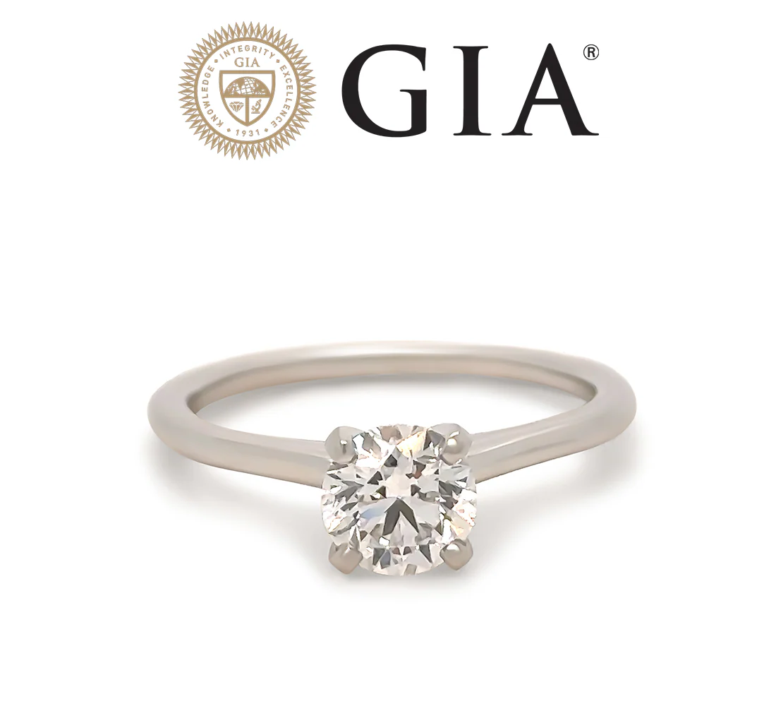 GIA Platinum Diamond Engagement Ring 0.87ct