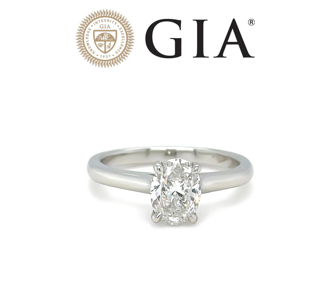 GIA Platinum Oval Brilliant Cut Diamond Solitaire Ring 0.80ct 4.08g