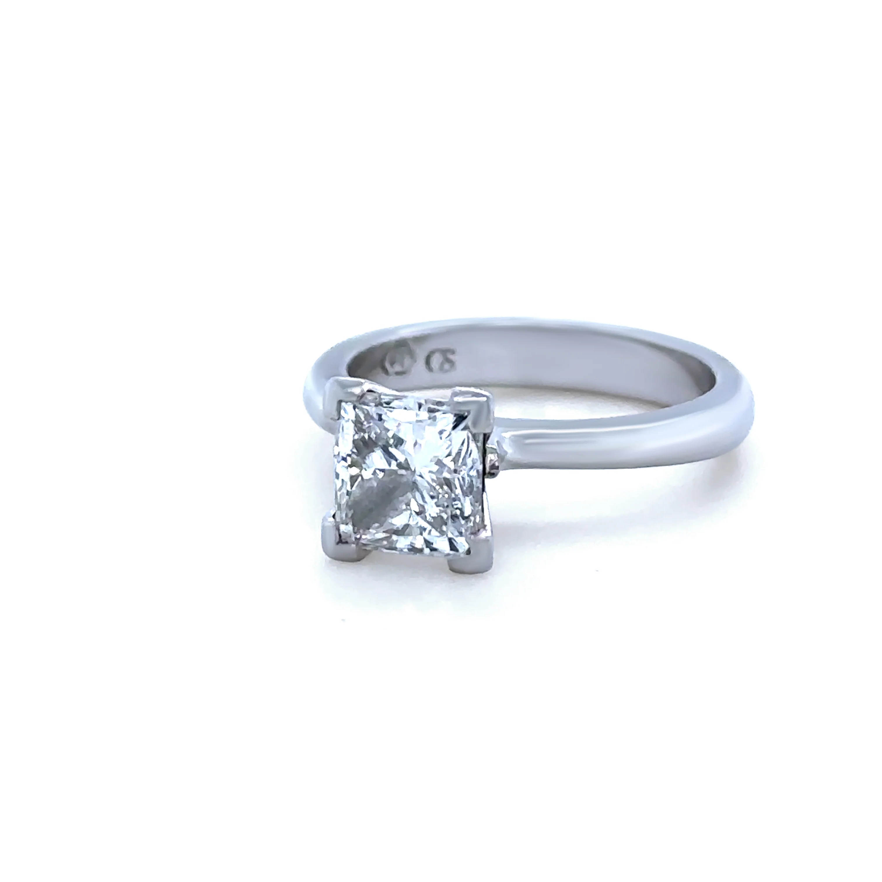 GIA Platinum Princess Cut Diamond Engagement Ring 1.56ct - Image 2