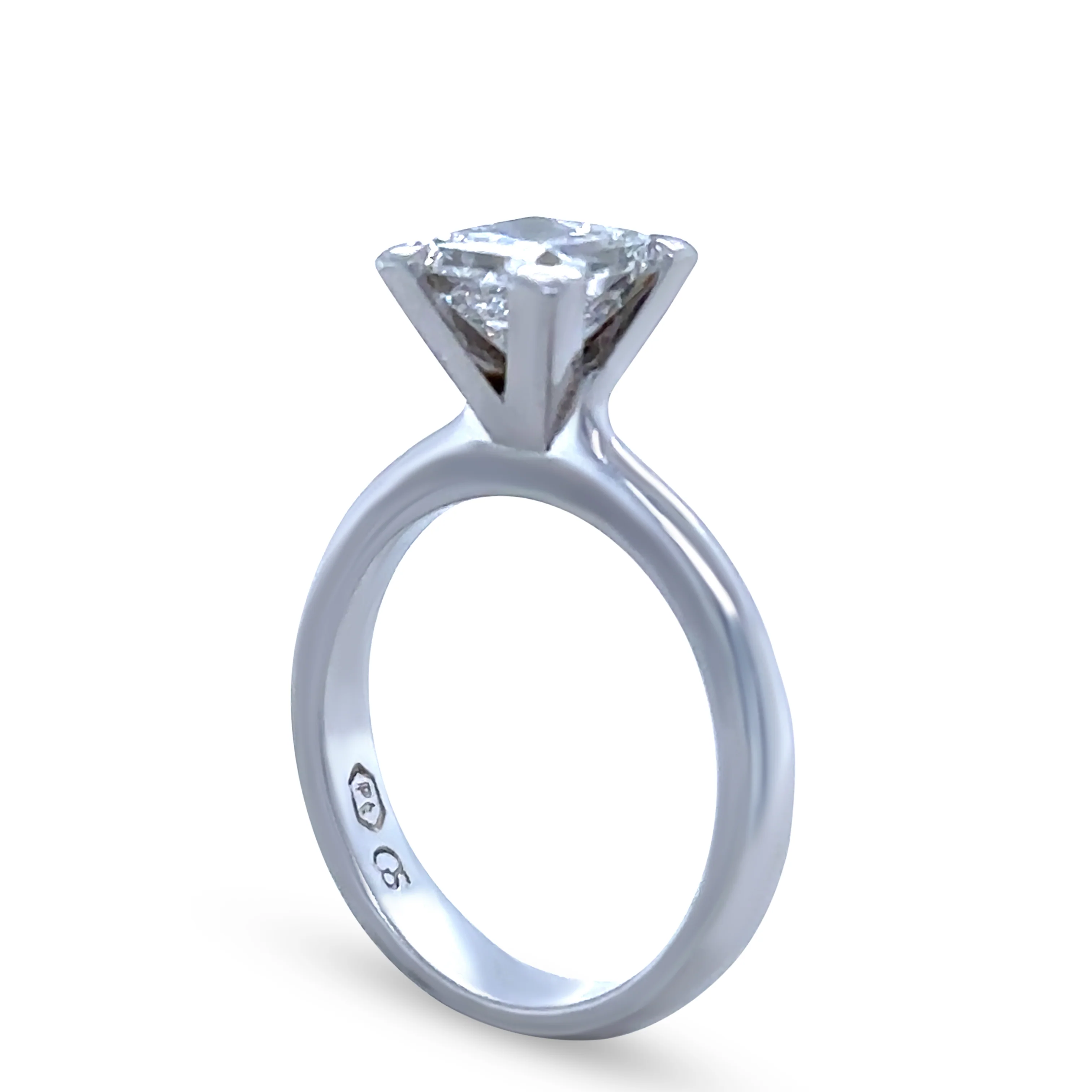 GIA Platinum Princess Cut Diamond Engagement Ring 1.56ct - Image 7