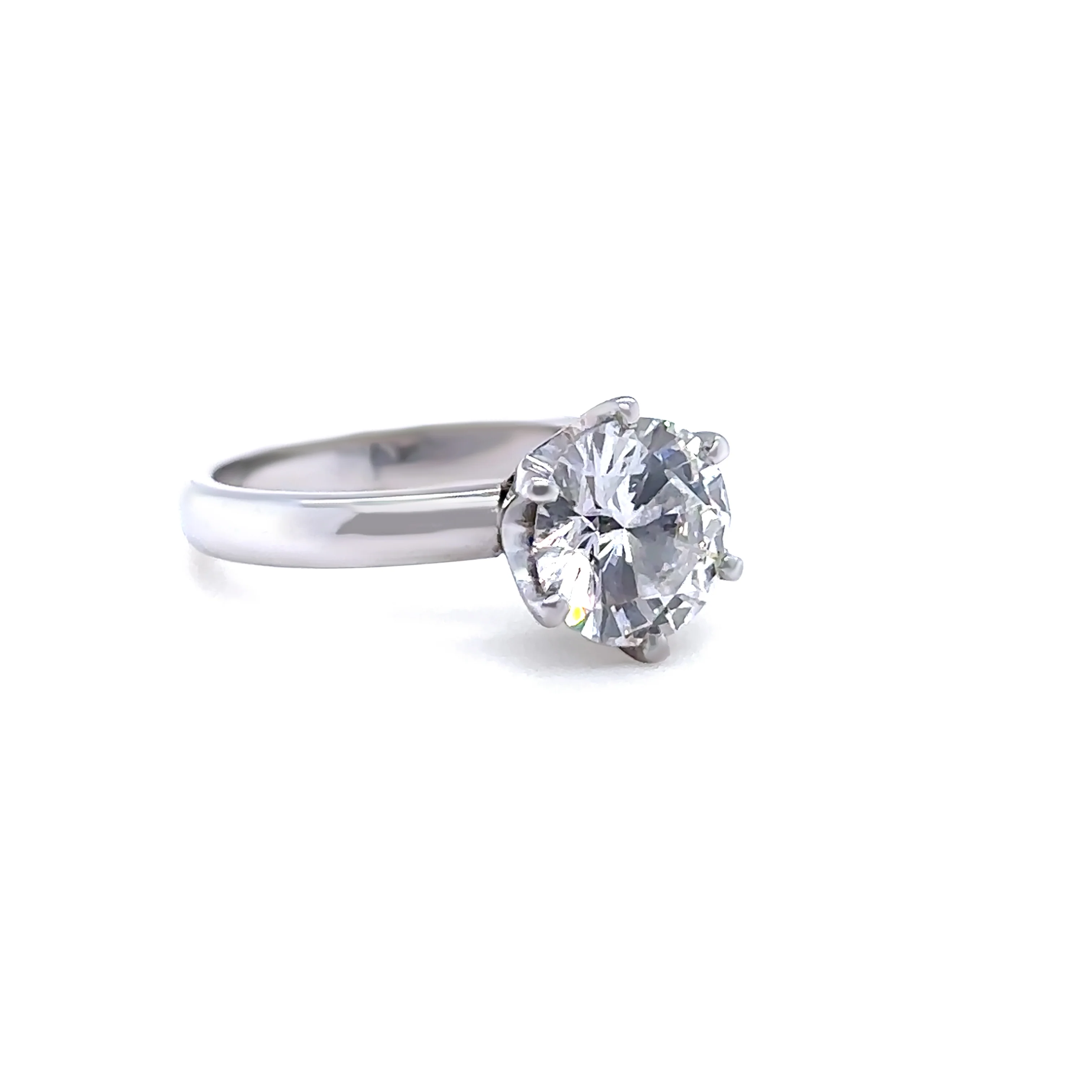 GIA Platinum Round Brilliant Cut Diamond Engagement Ring 1.56ct - Image 2