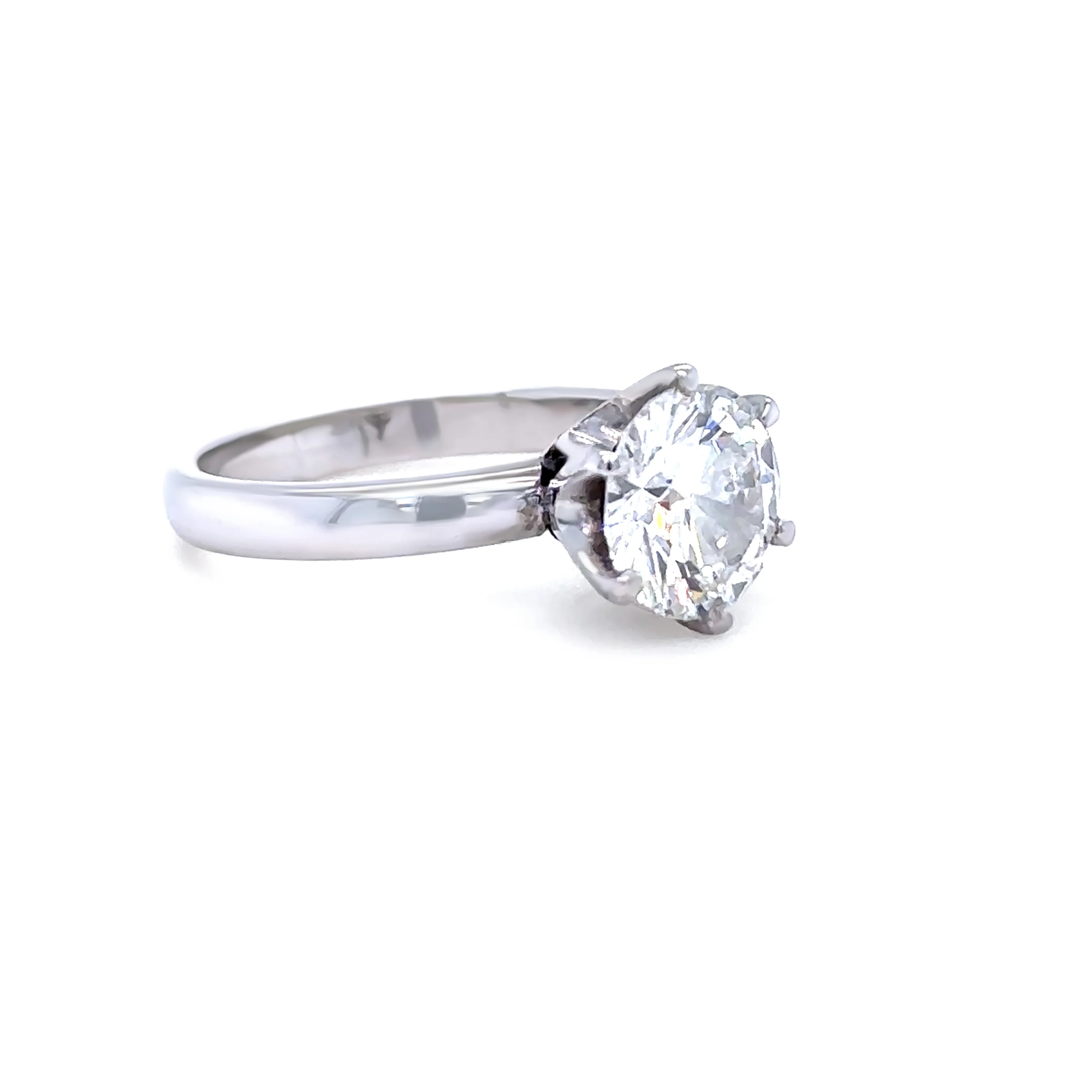 GIA Platinum Round Brilliant Cut Diamond Engagement Ring 1.56ct - Image 3