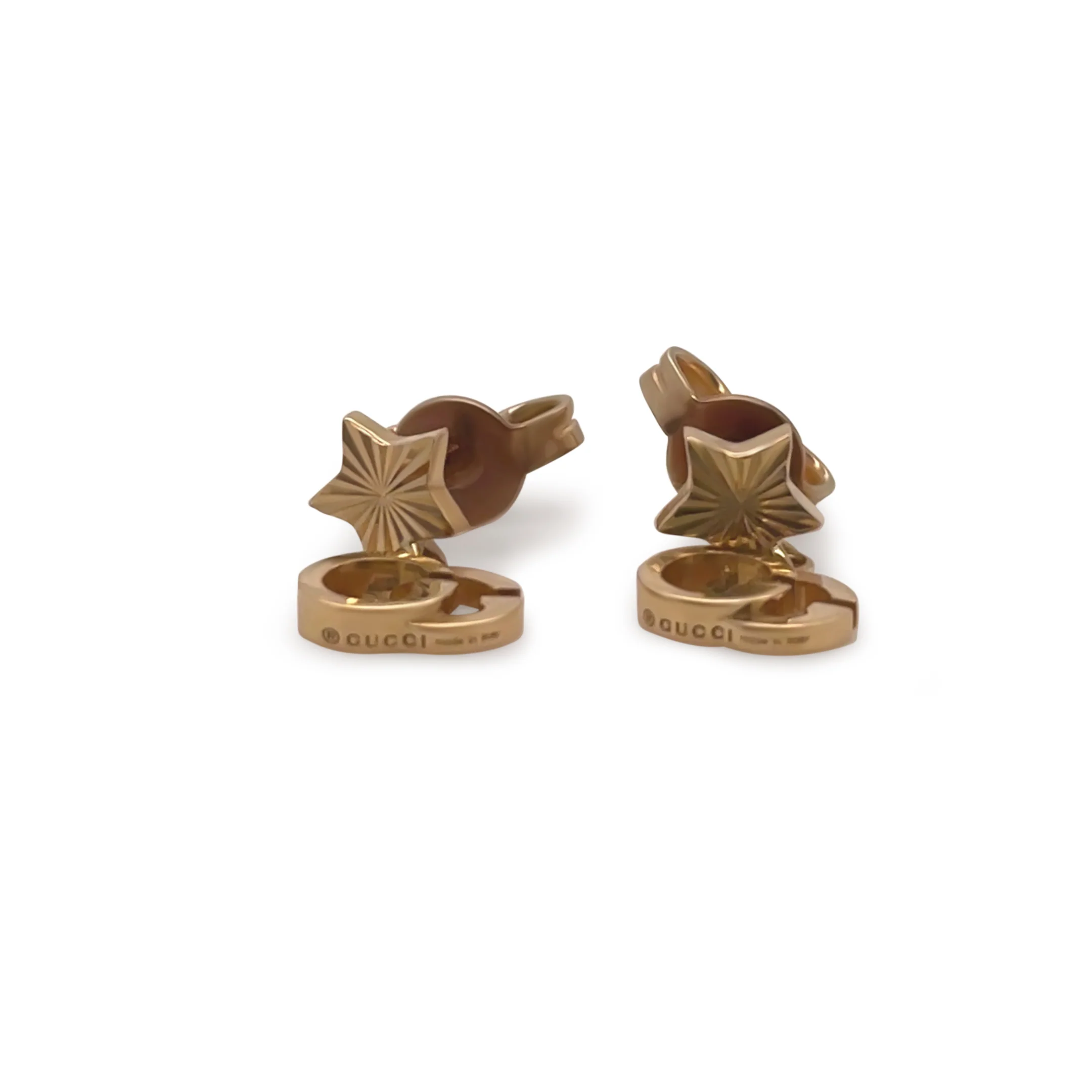 Gucci 18ct Yellow Gold Running Earrings 2g - Image 3