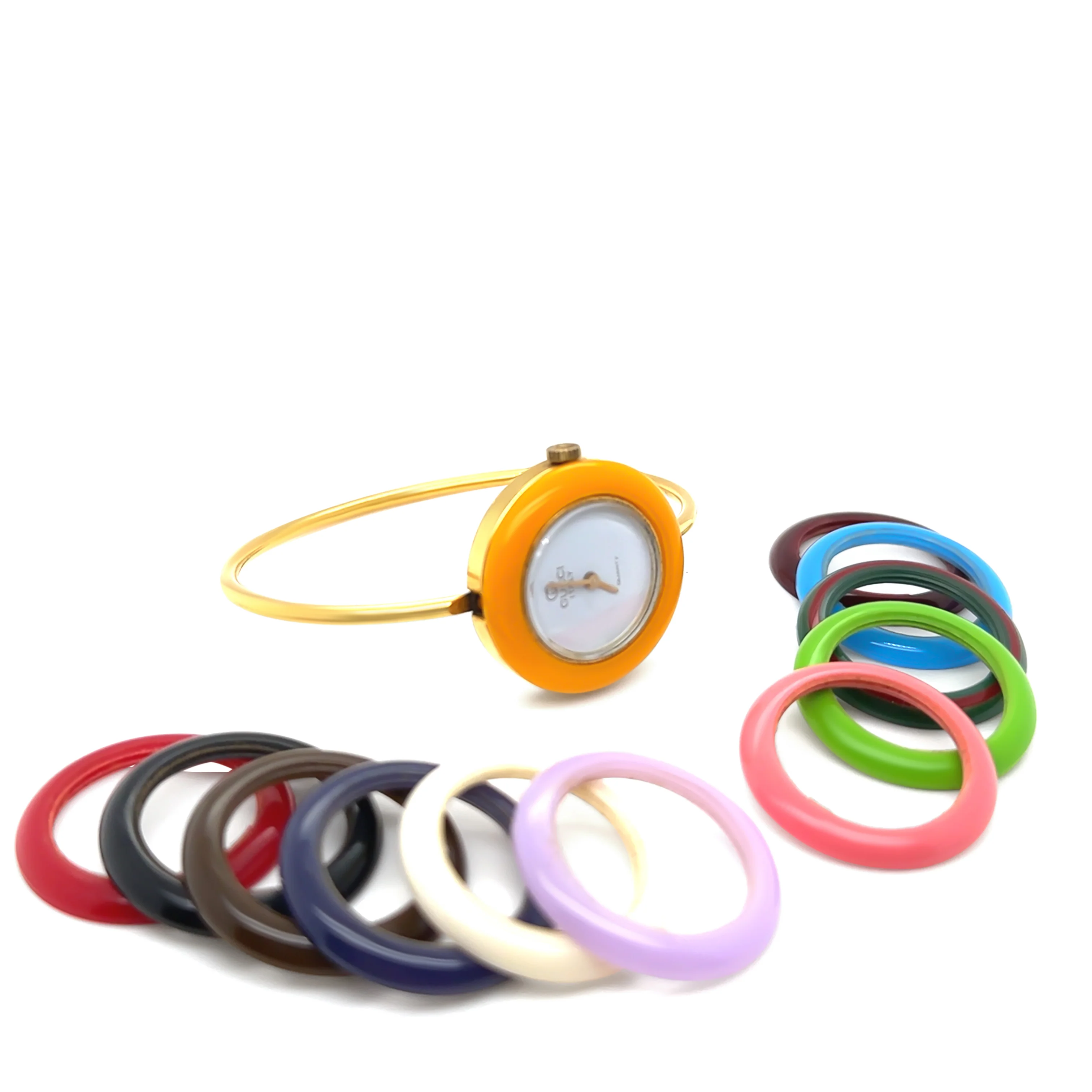 Gucci Gold Plated Bezel Watch with 12 Interchangeable Bezels - Image 3