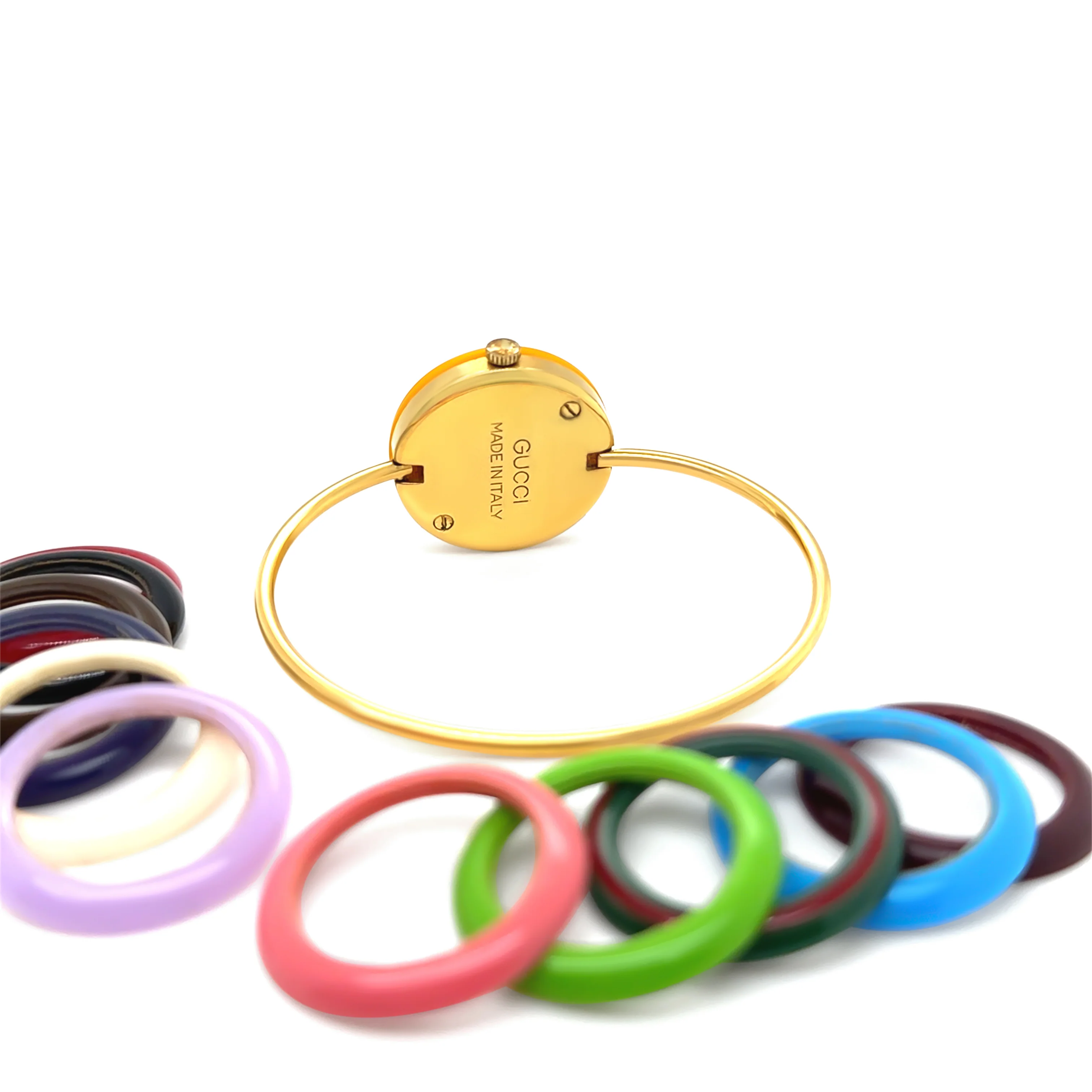 Gucci Gold Plated Bezel Watch with 12 Interchangeable Bezels - Image 4