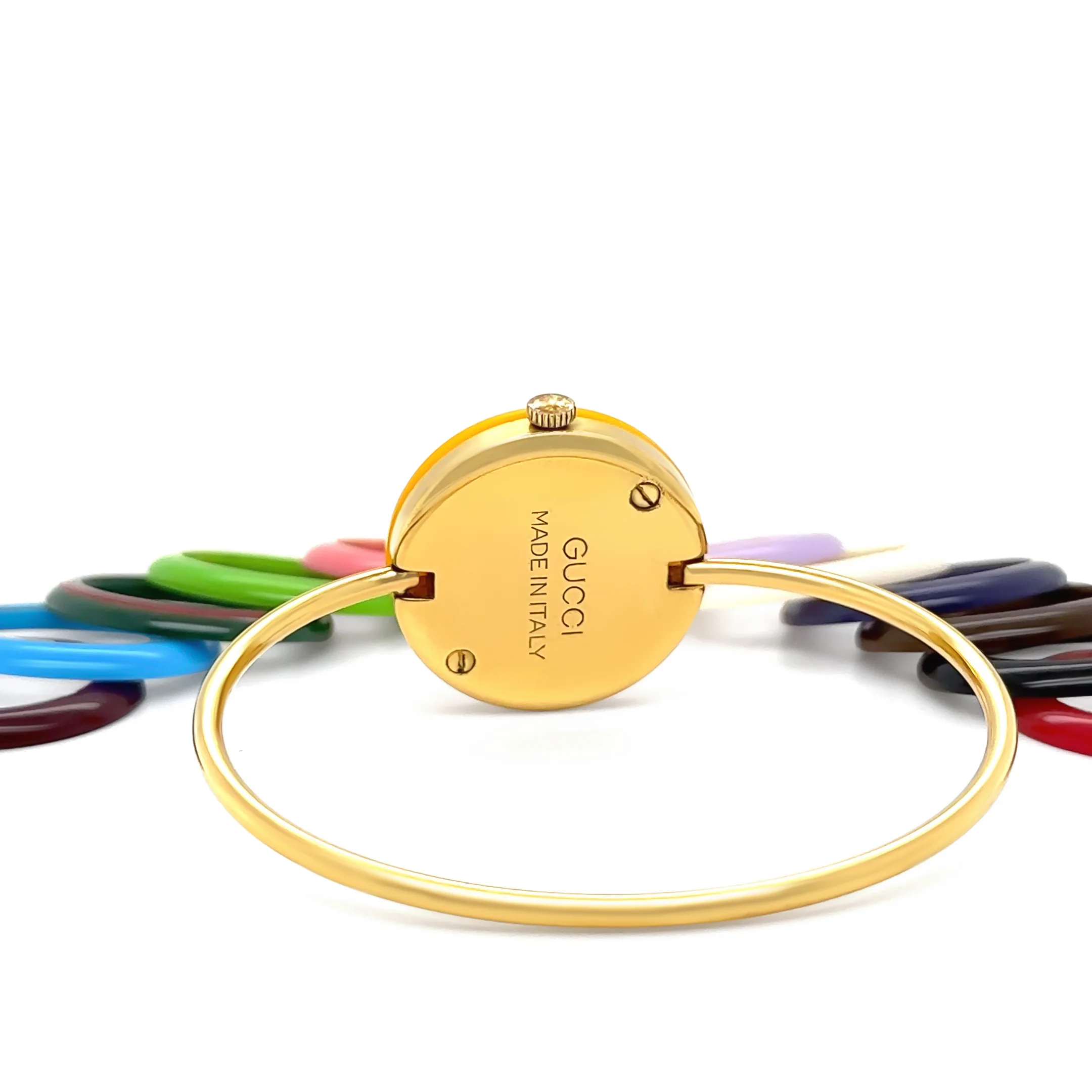 Gucci Gold Plated Bezel Watch with 12 Interchangeable Bezels - Image 5