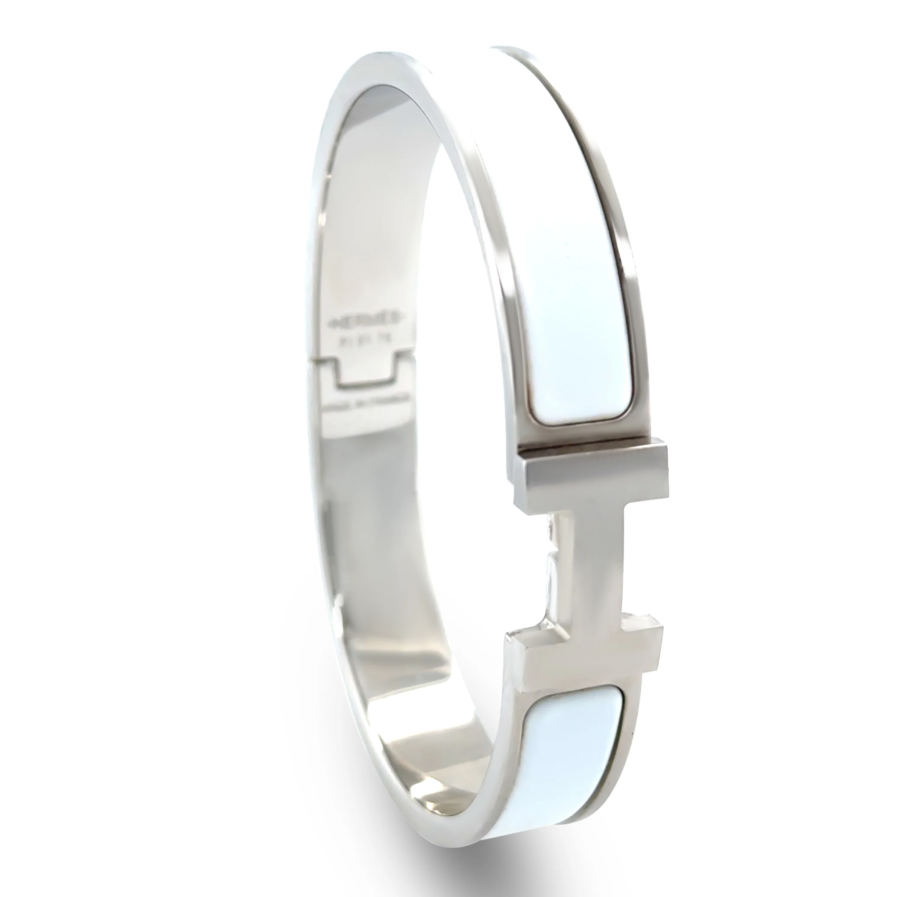 Hermès Clic H Bracelet Palladium-Plated White - Image 2