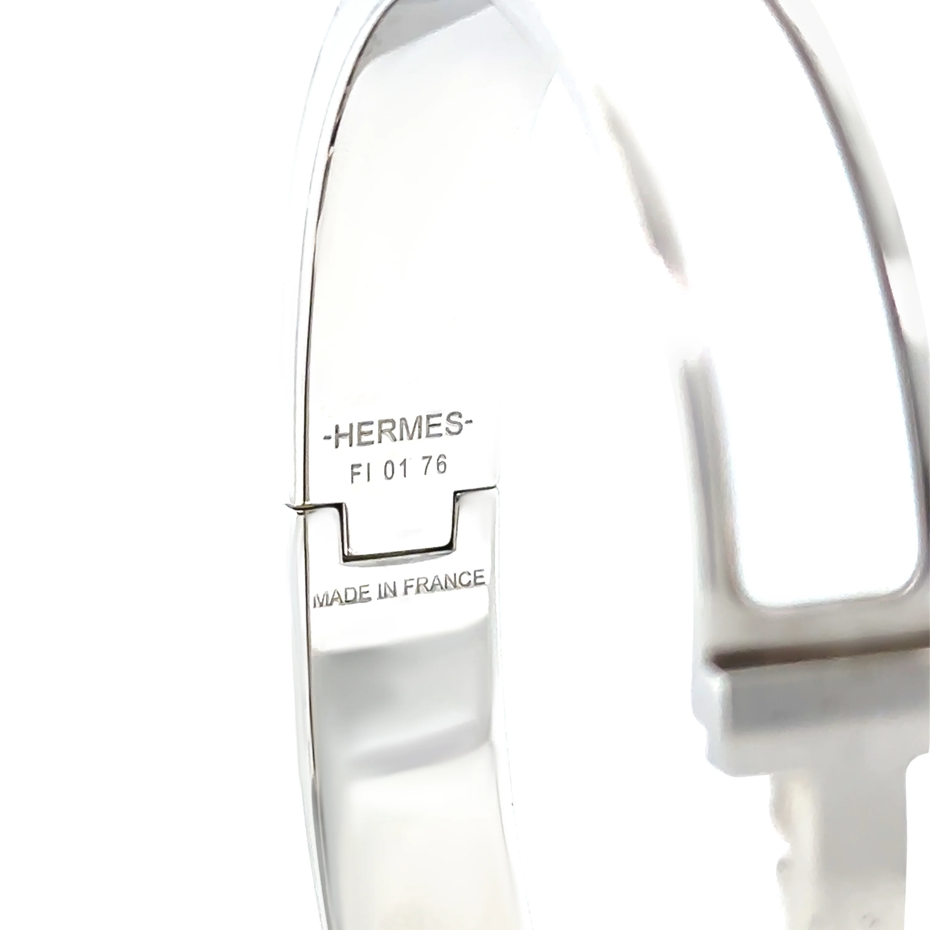 Hermès Clic H Bracelet Palladium-Plated White - Image 3