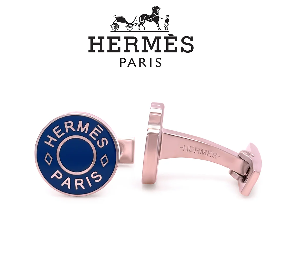 Hermès Licol 2 Bleu Sapphire Cufflinks 9.78g