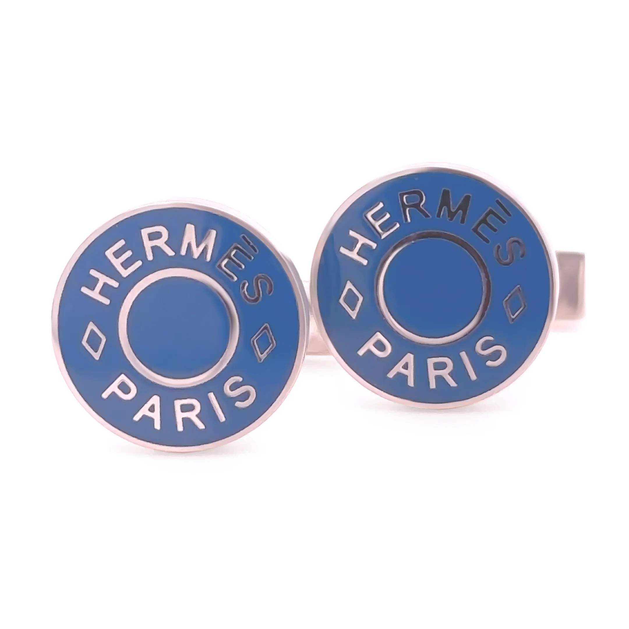 Hermès Licol 2 Bleu Sapphire Cufflinks 9.78g - Image 2